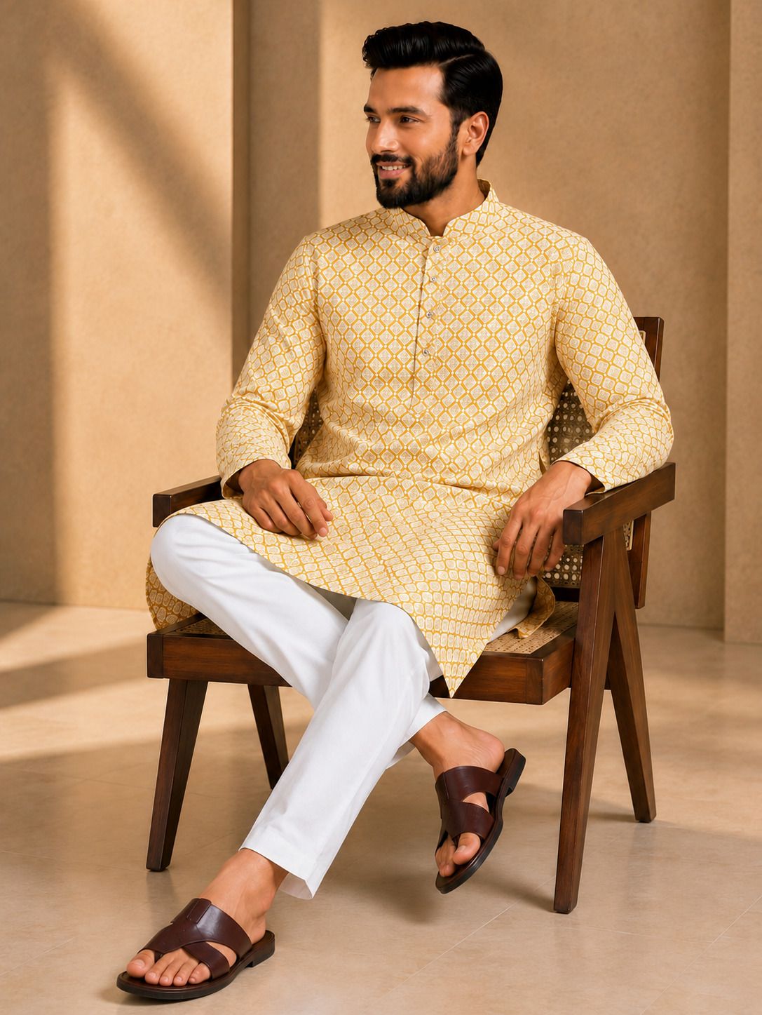 aayanvi enterprise Men Chiffon Kurta Set-picture-17