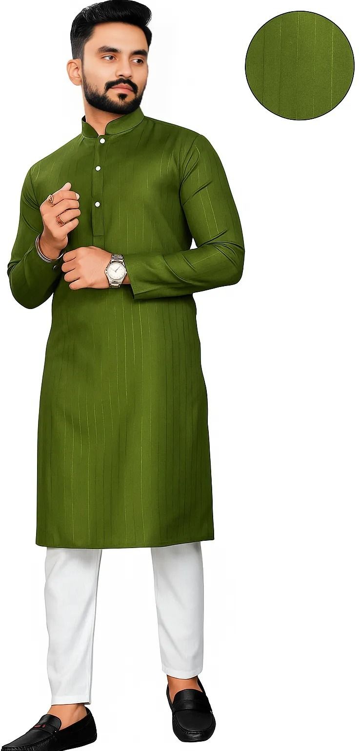 simran creation Men Cotton Blend Kurta Pyjama Set-picture-14