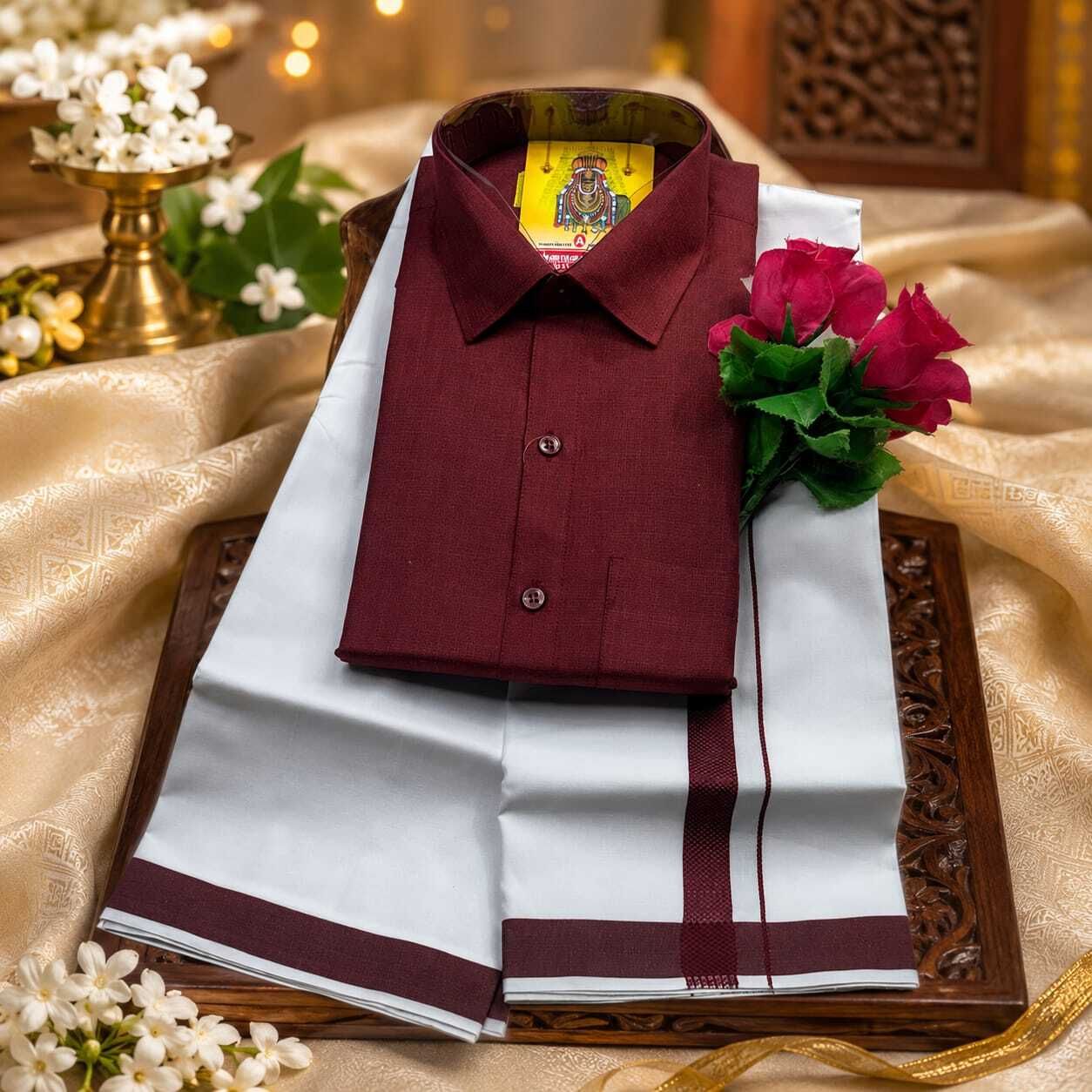 ithazhya enterprises Men Pure Cotton Shirt Dhoti Set-picture-35
