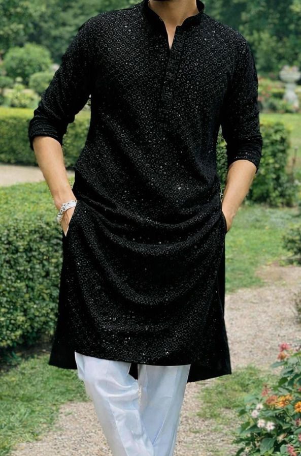 aayanvi enterprise Men Chiffon Kurta Set-picture-14