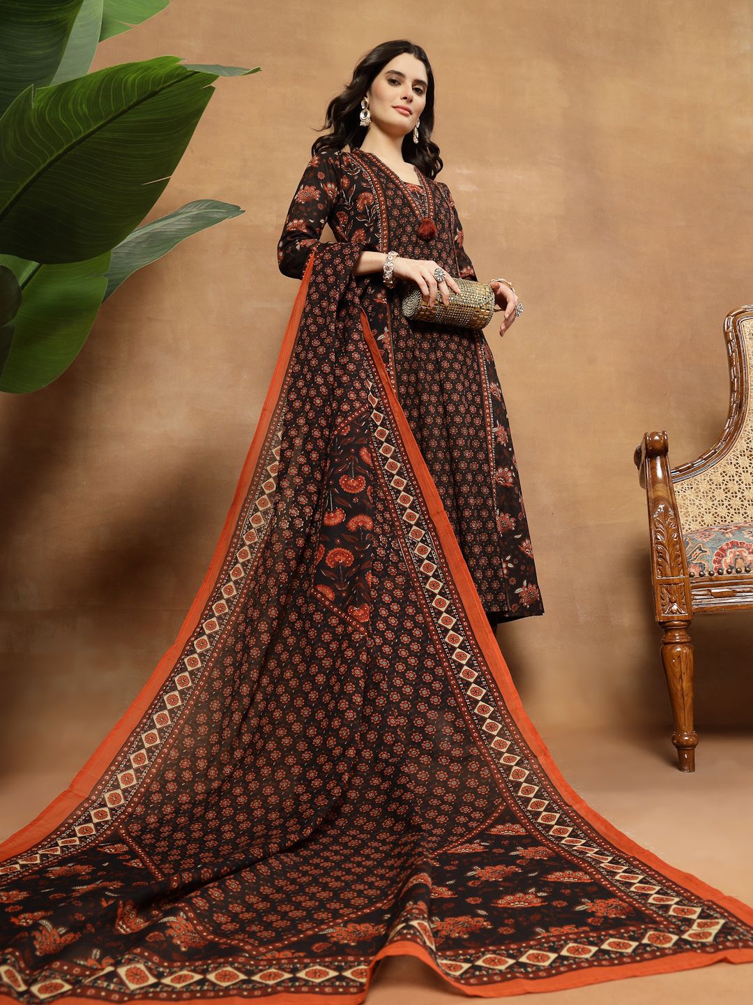 Women Pure Cotton Kurta Palazzo Dupatta Set-image-16