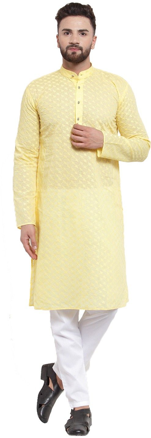 jompers Men Pure Cotton Kurta Churidar Set-picture-10