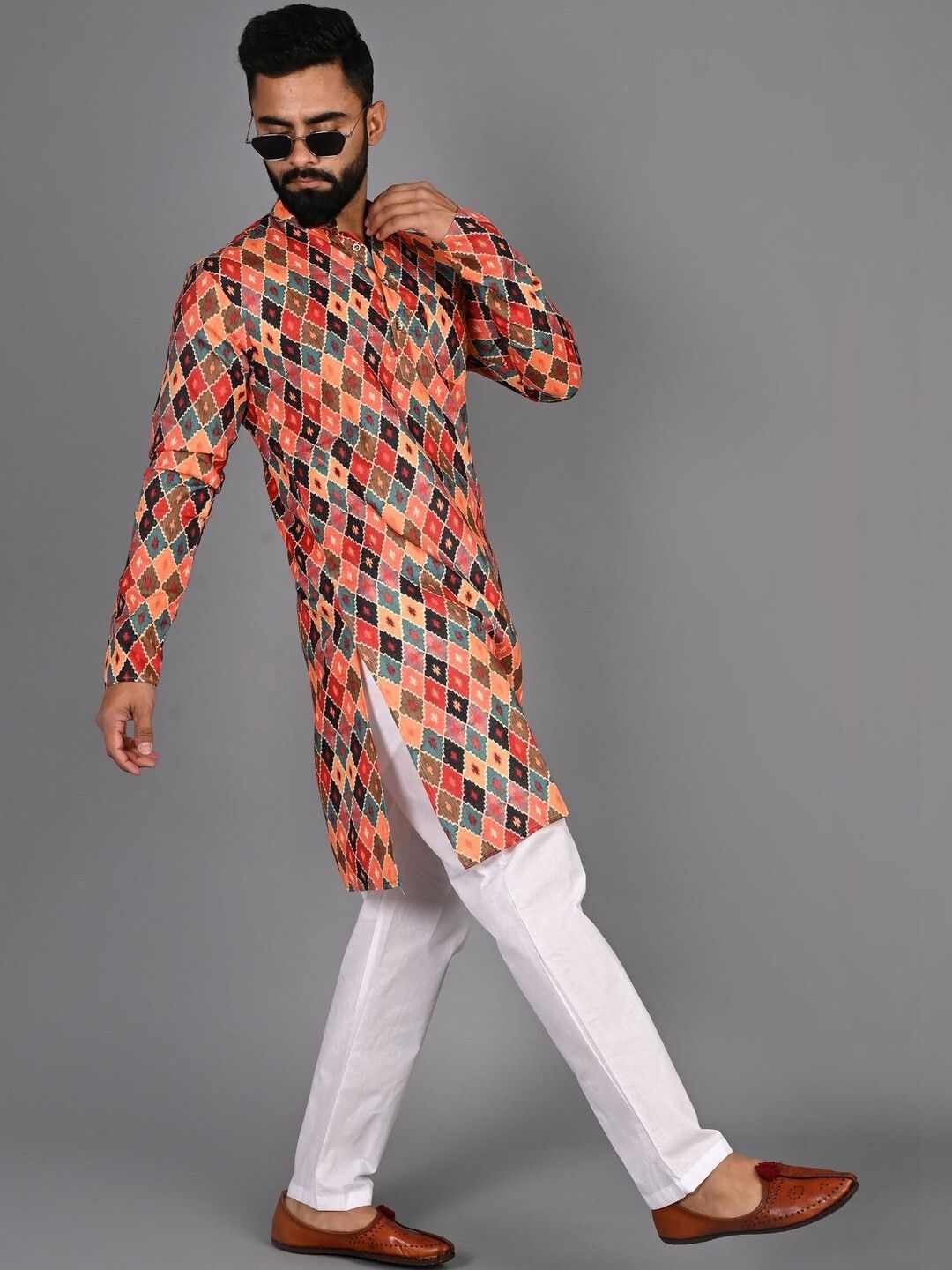 xenor Men Cotton Blend Kurta Pant Set-picture-39