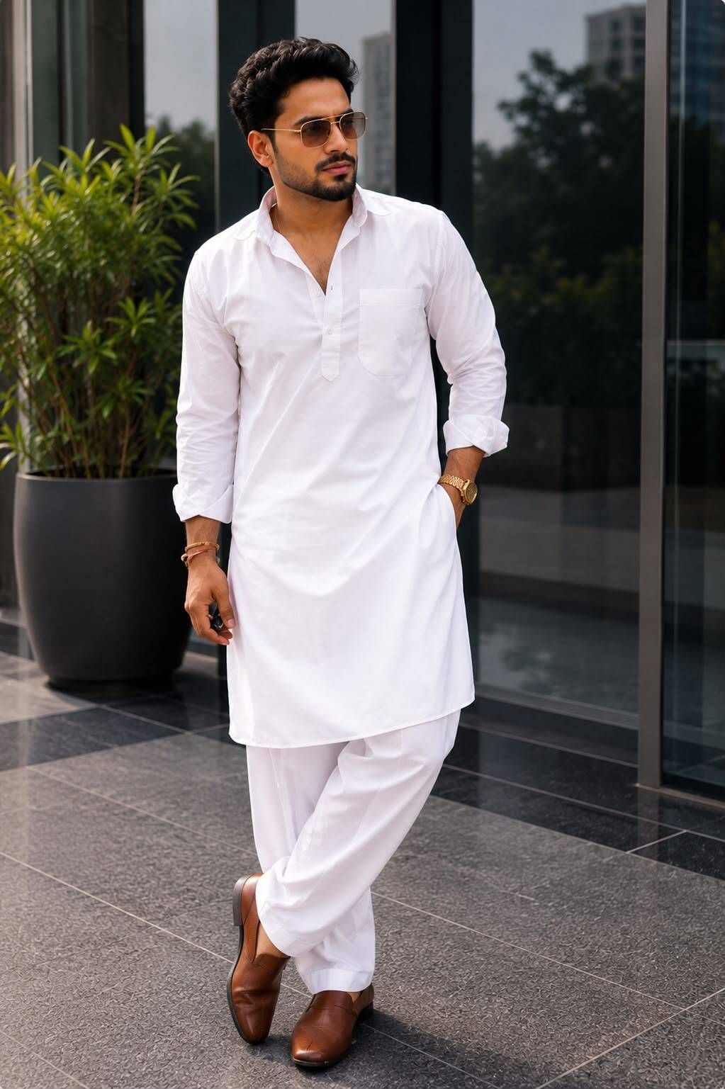 shreefal Men Cotton Blend Kurta Salwar Set-picture-13
