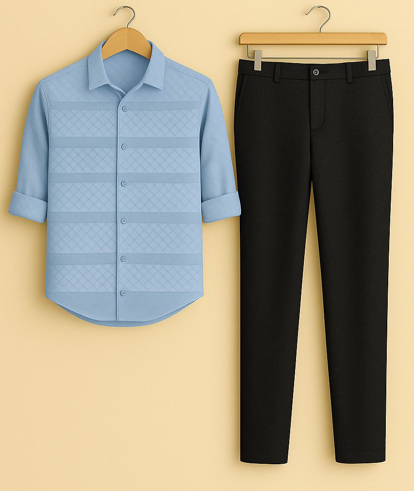 black deer Men Cotton Blend Shirt Pant Set-picture-32