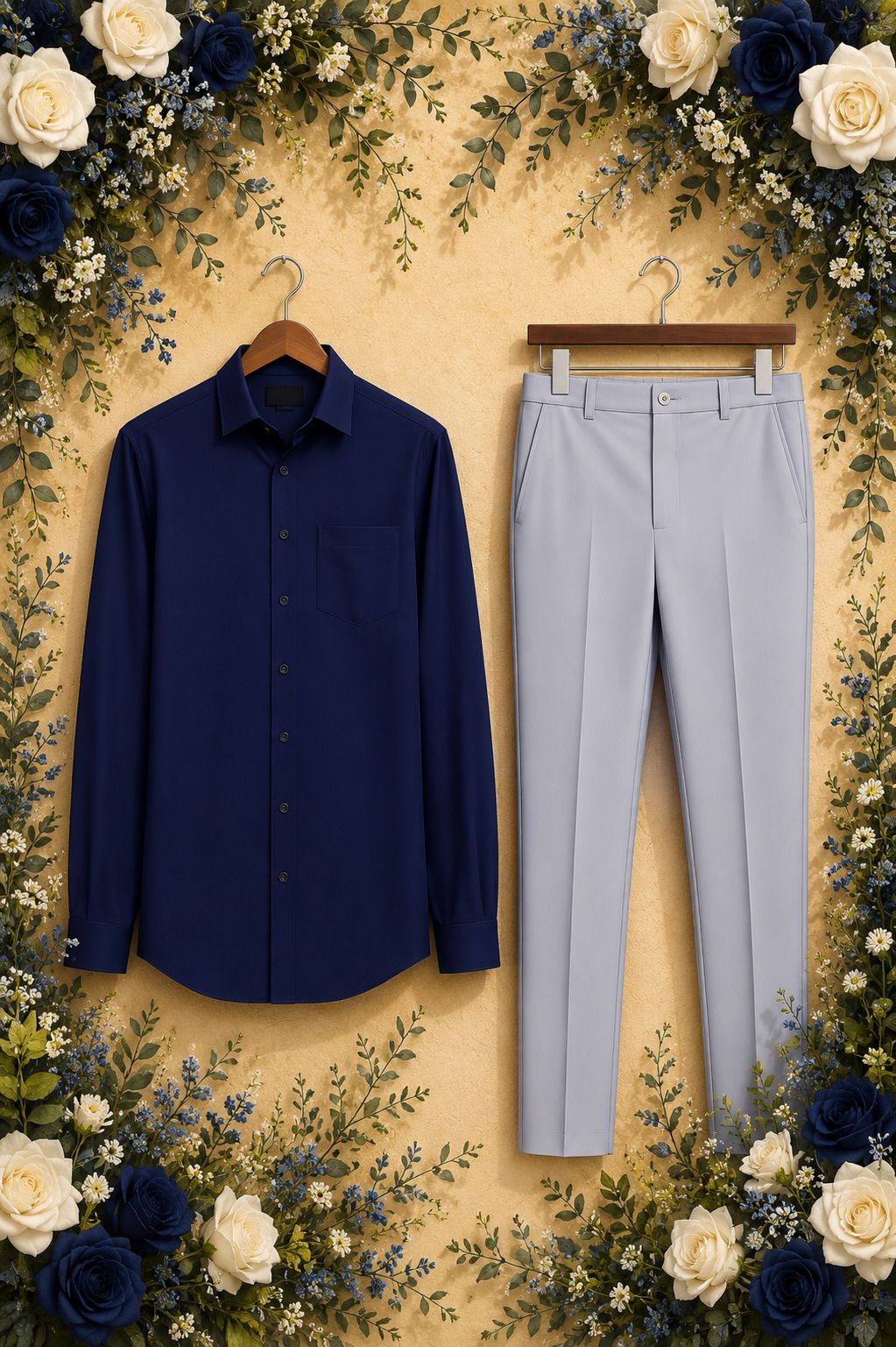khodiyarfashion Men Cotton Blend Shirt Pant Set-picture-18