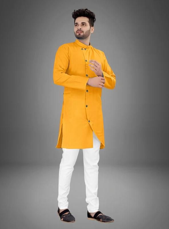 crystalrevenue Men Cotton Blend Kurta Pyjama Set-picture-10