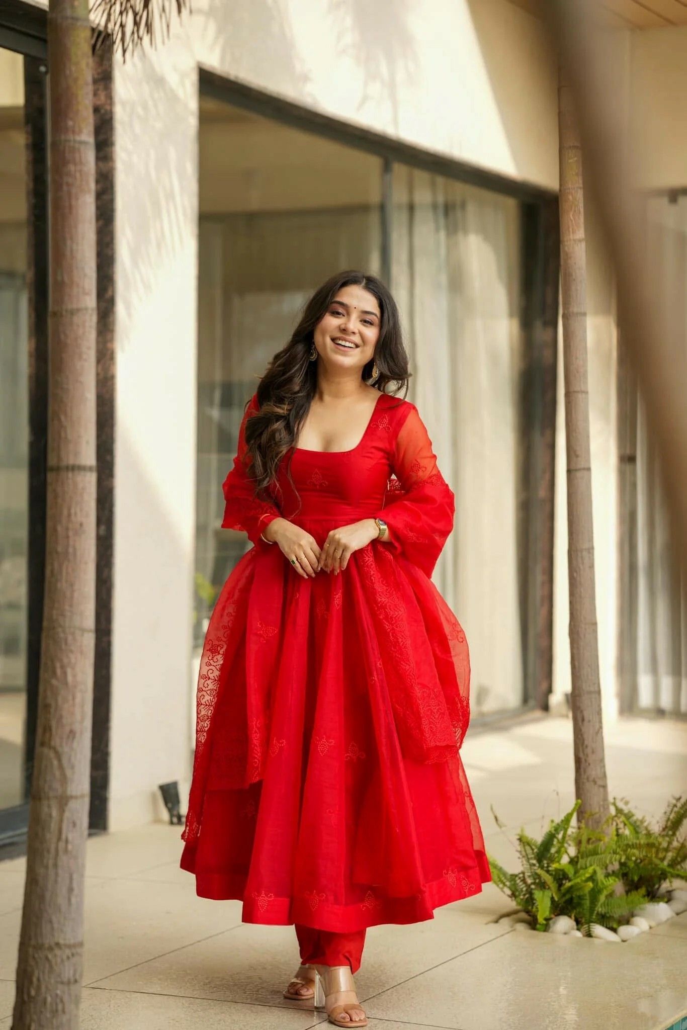 Women Net Kurta Pant Dupatta Set-image-31