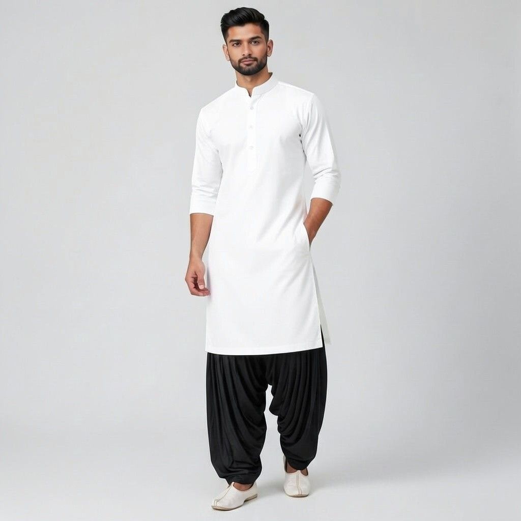 click n buy Men Cotton Blend Kurta Dhoti Pant Set-picture-20