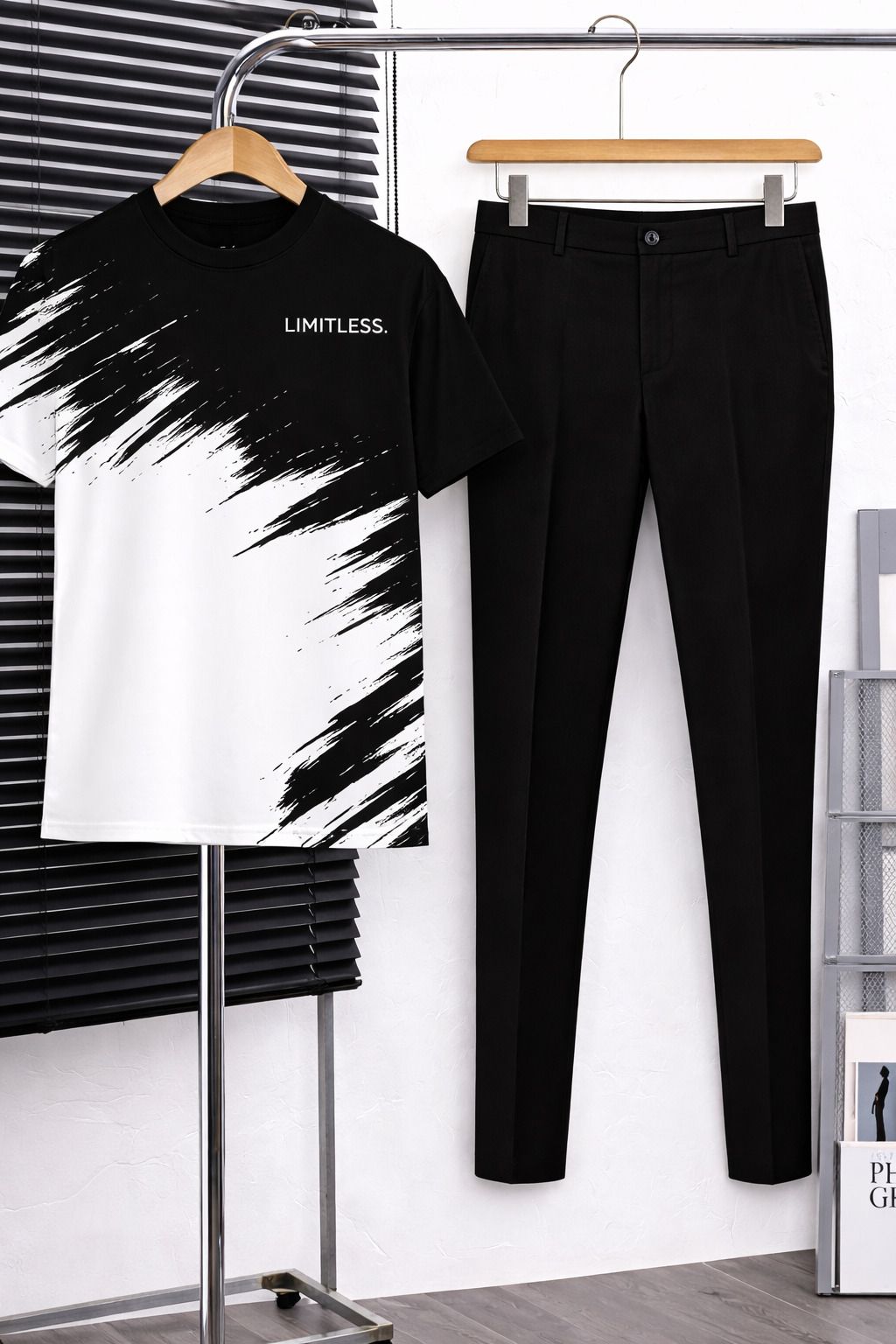 Men Cotton Blend Pant Set-image-45