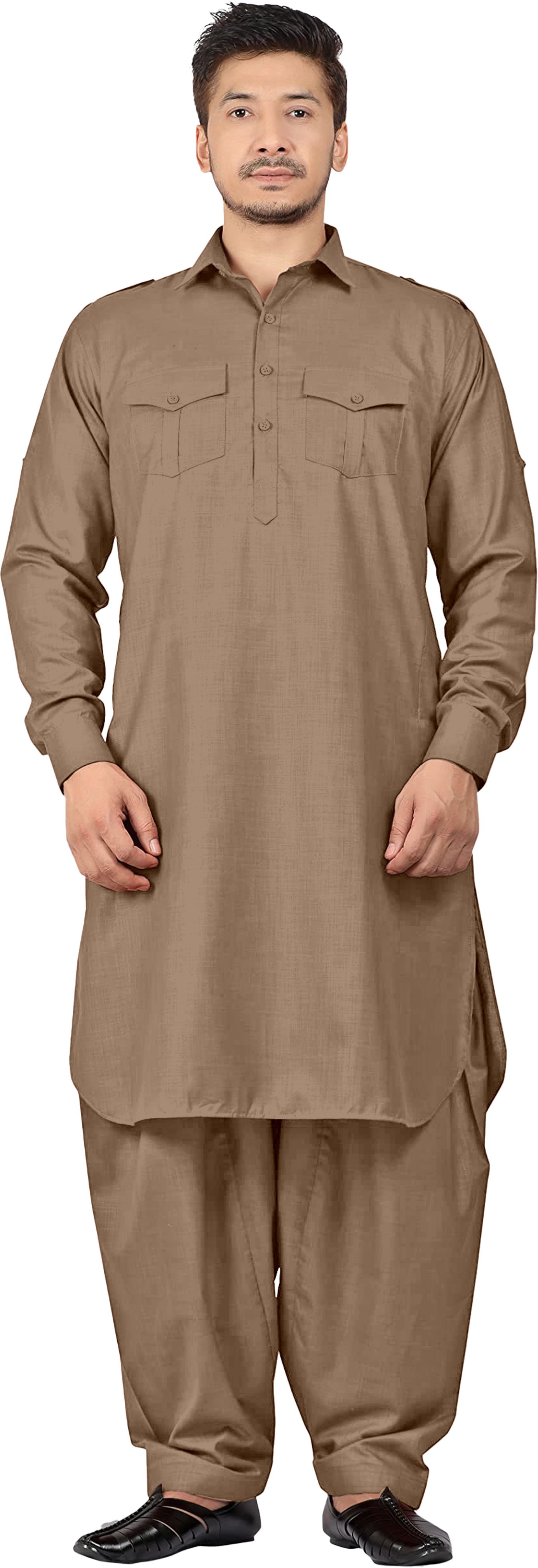 Men Cotton Blend Kurta Pyjama Set-image-19