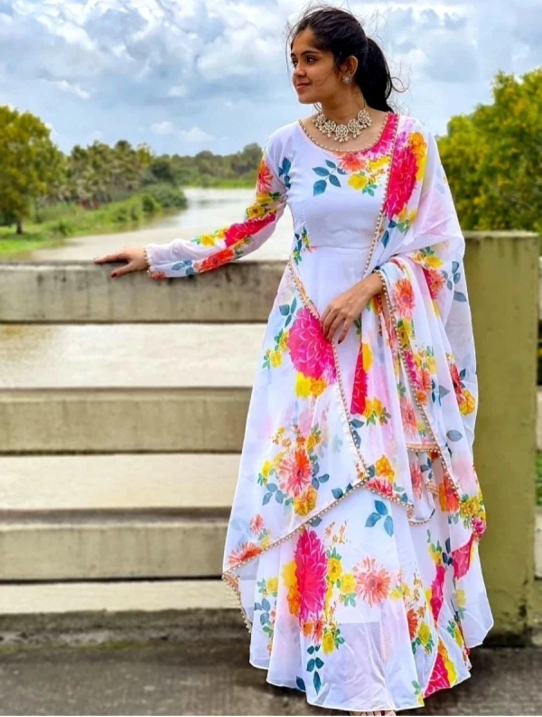 Printed Georgette Stitched Anarkali Gown-image-30