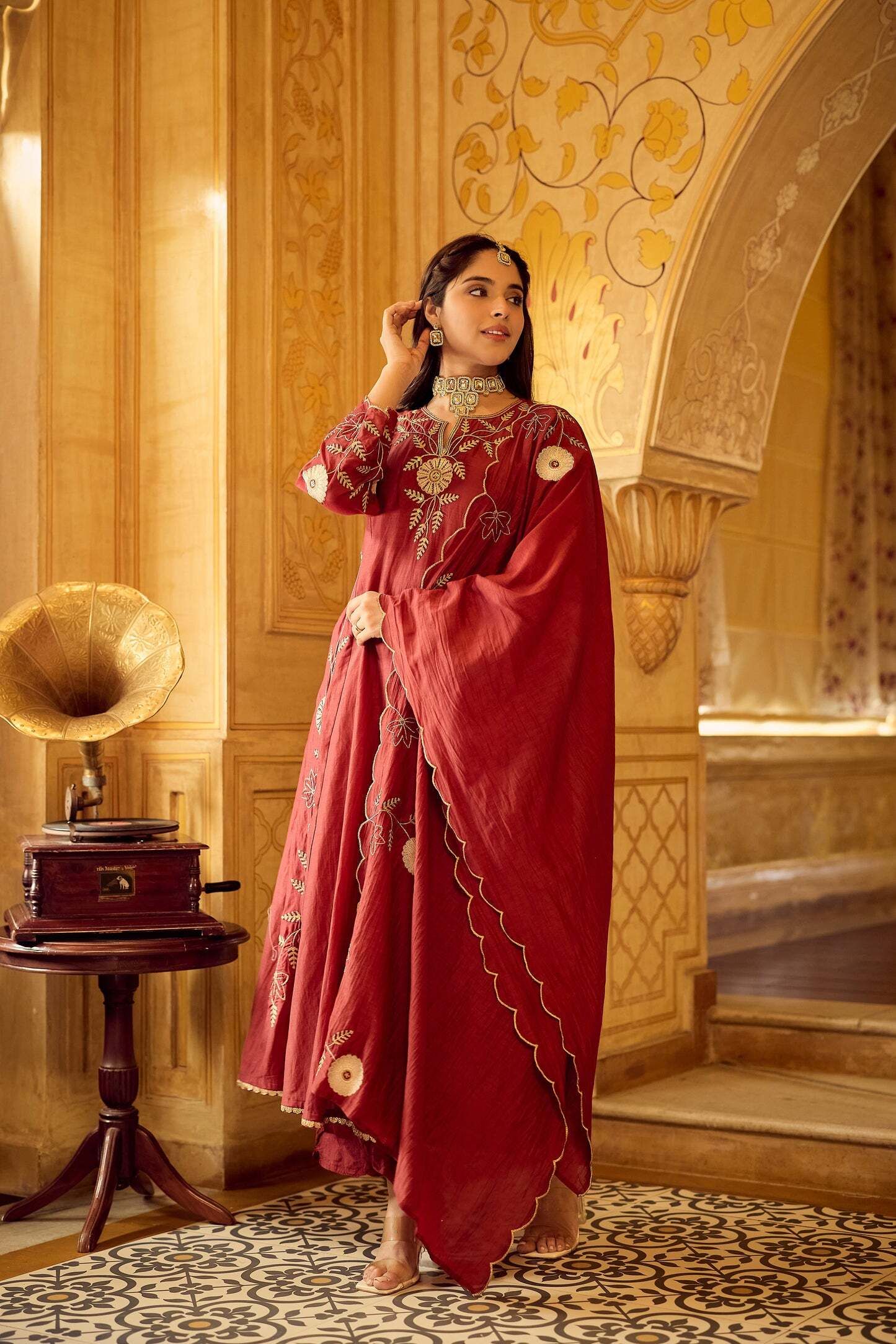 Women Viscose Rayon Kurti Palazzo Dupatta Set-image-49