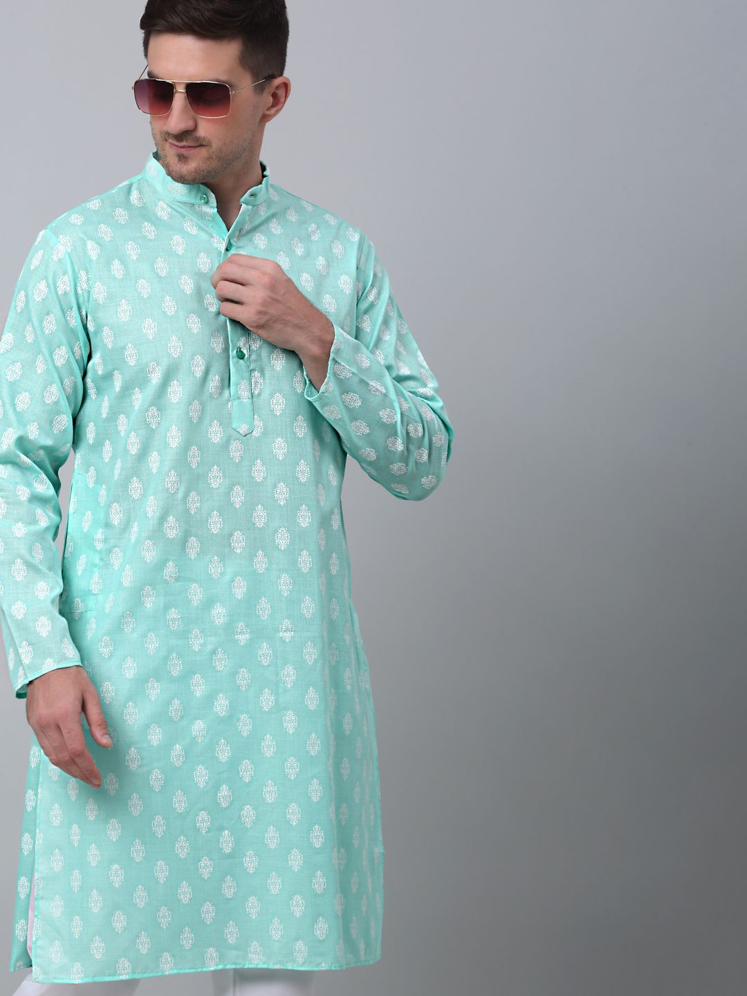 jompers Printed Pure Cotton Straight Kurta for Men-picture-18