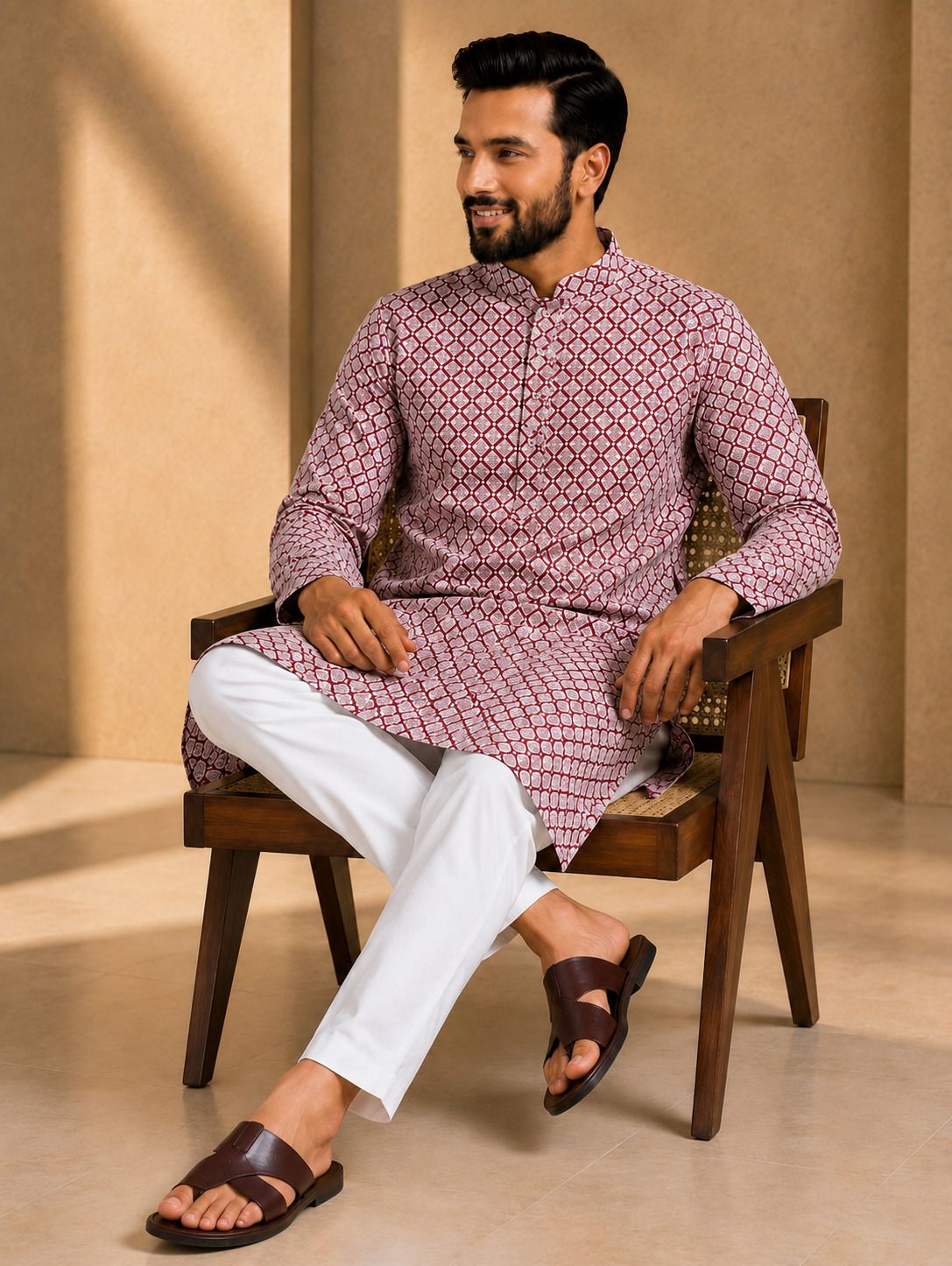 aayanvi enterprise Men Chiffon Kurta Set-picture-20