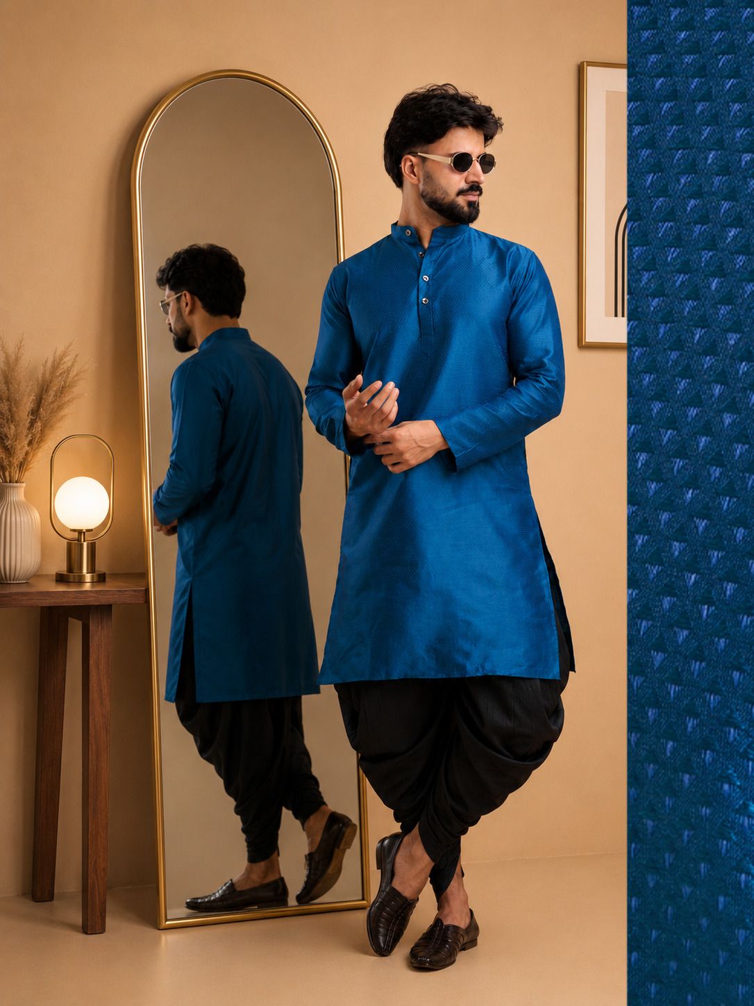 tsarina Men Cotton Silk Kurta Dhoti Pant Set-picture-0