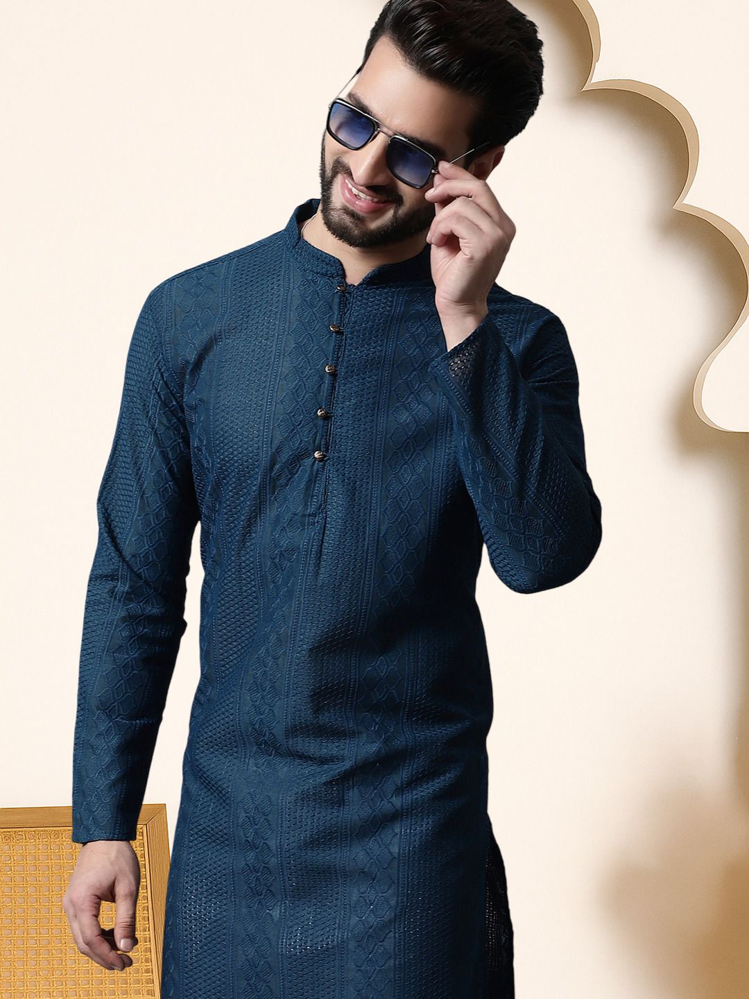 jompers Men Cotton Blend Kurta Pyjama Set-picture-18