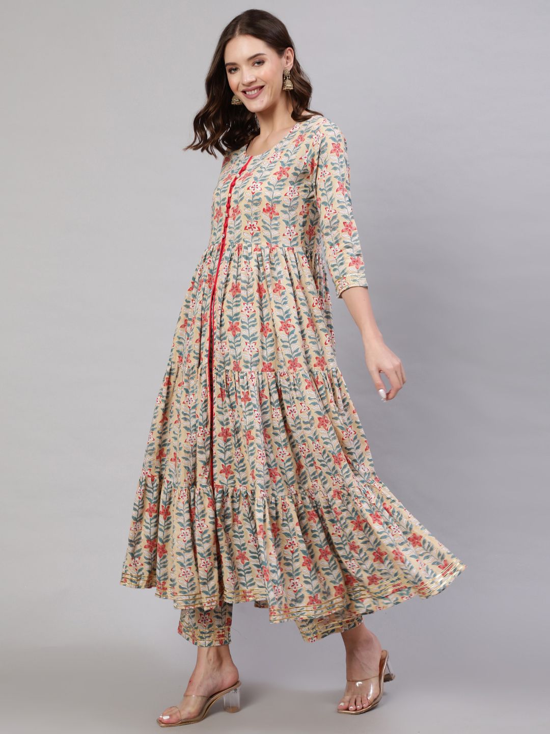 glam roots Floral Print Rayon Blend Stitched Anarkali Gown-picture-39