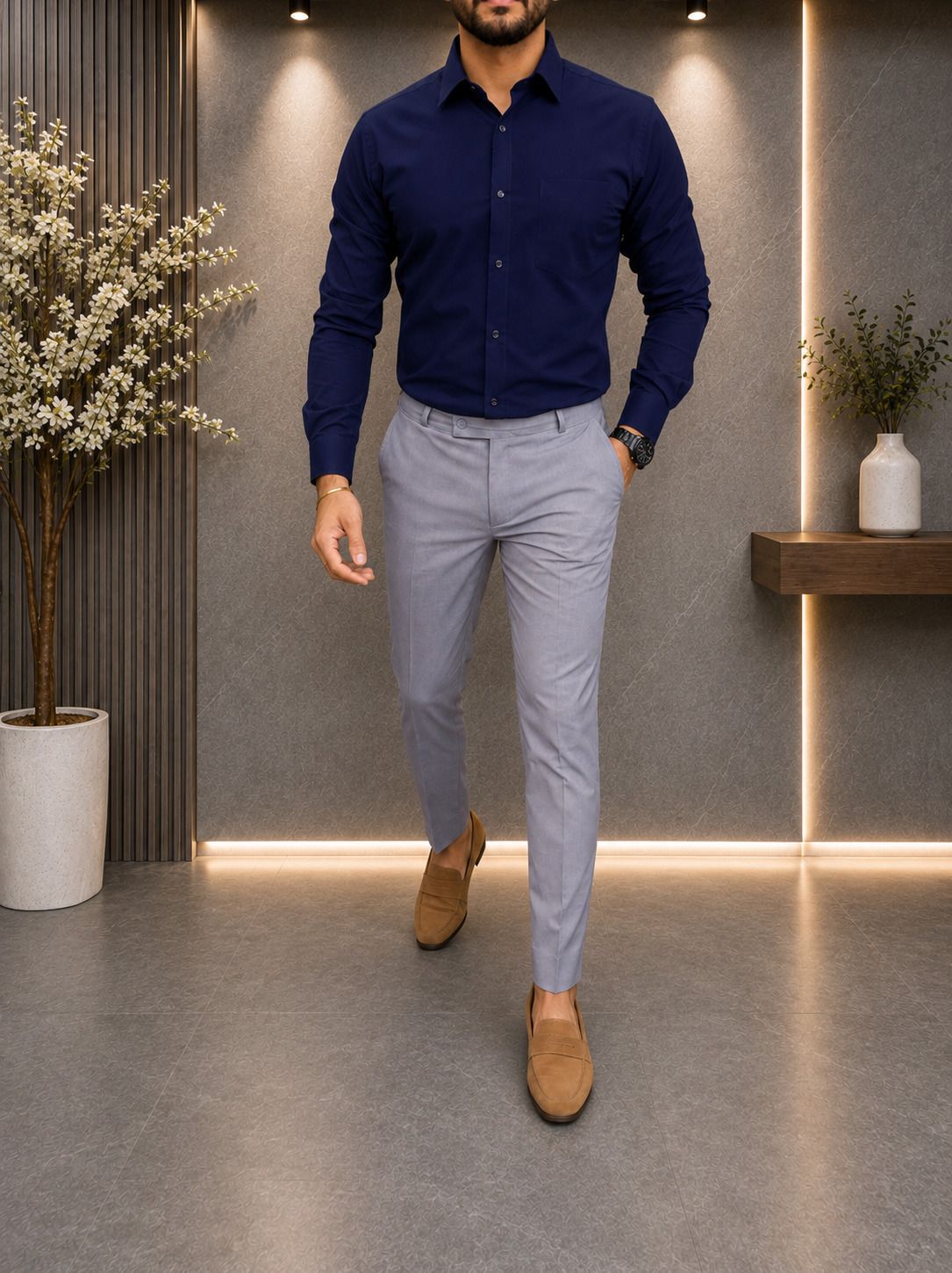 khodiyar fashion Men Cotton Blend Shirt Pant Set-picture-24