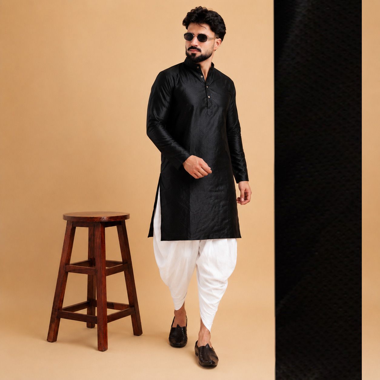 tsarina Men Cotton Silk Kurta Dhoti Pant Set-picture-48