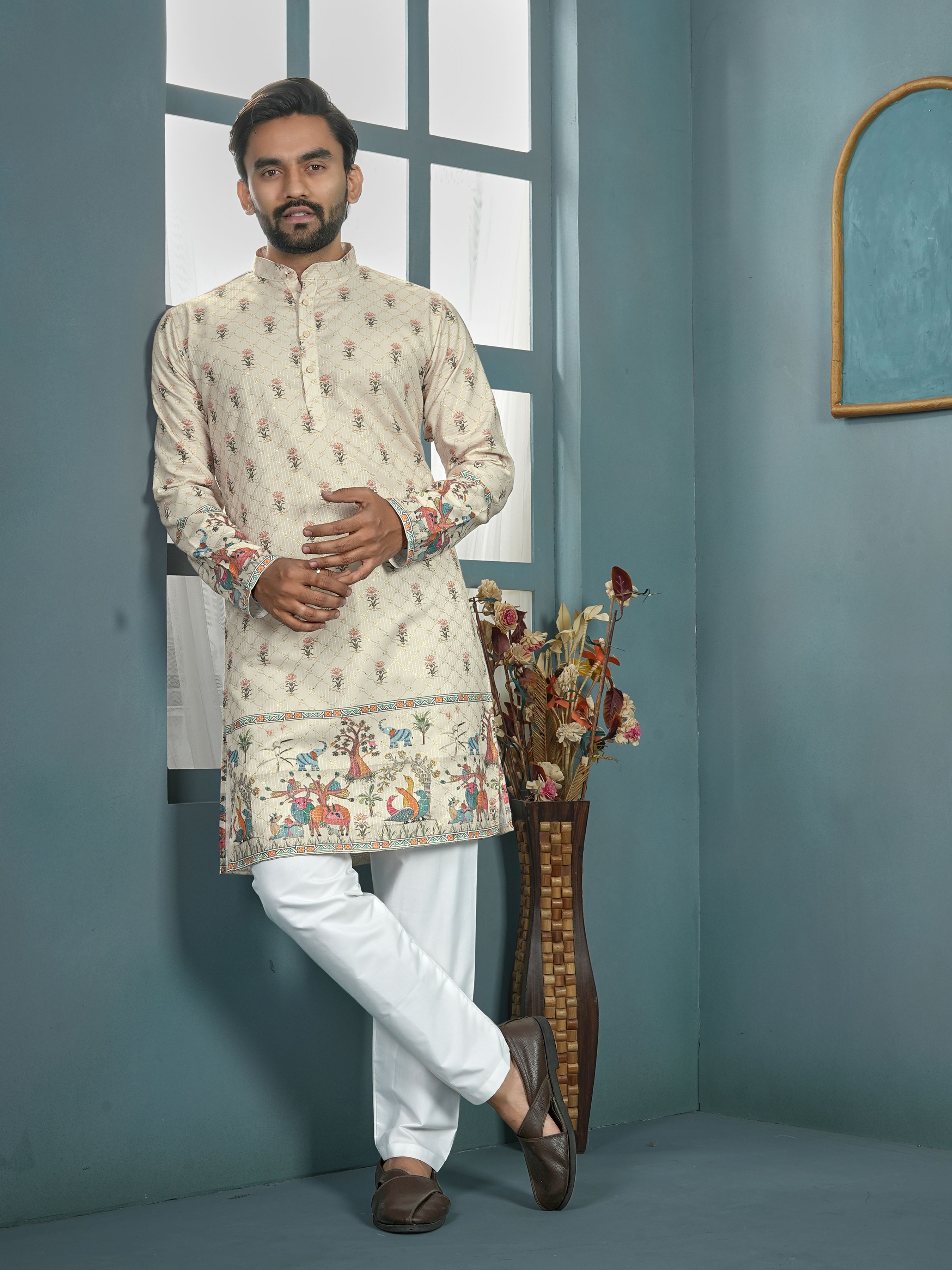 cellux Men Cotton Rayon Kurta Pyjama Set-picture-30