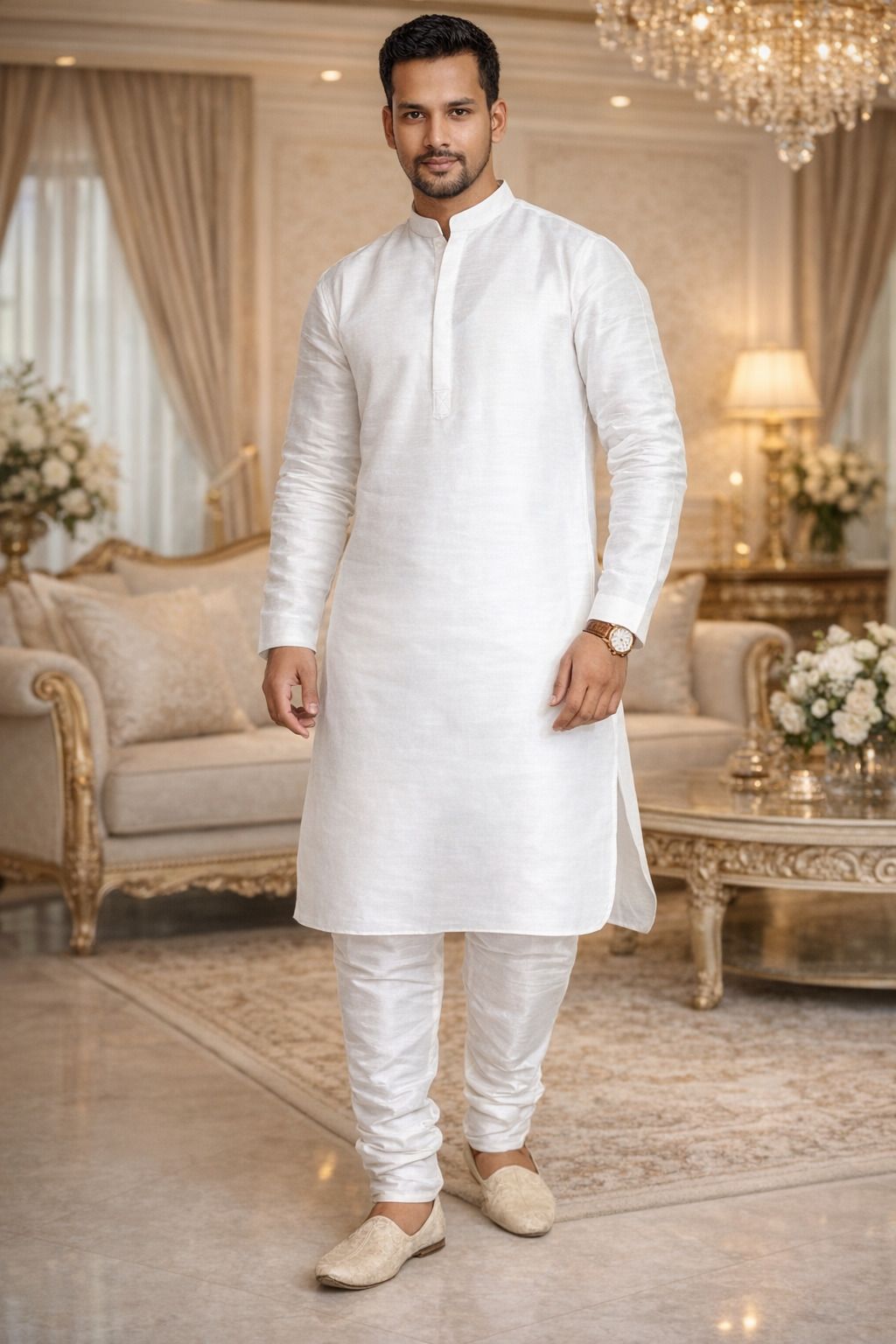 royal garments Men Poly Silk Kurta Pyjama Set-picture-12