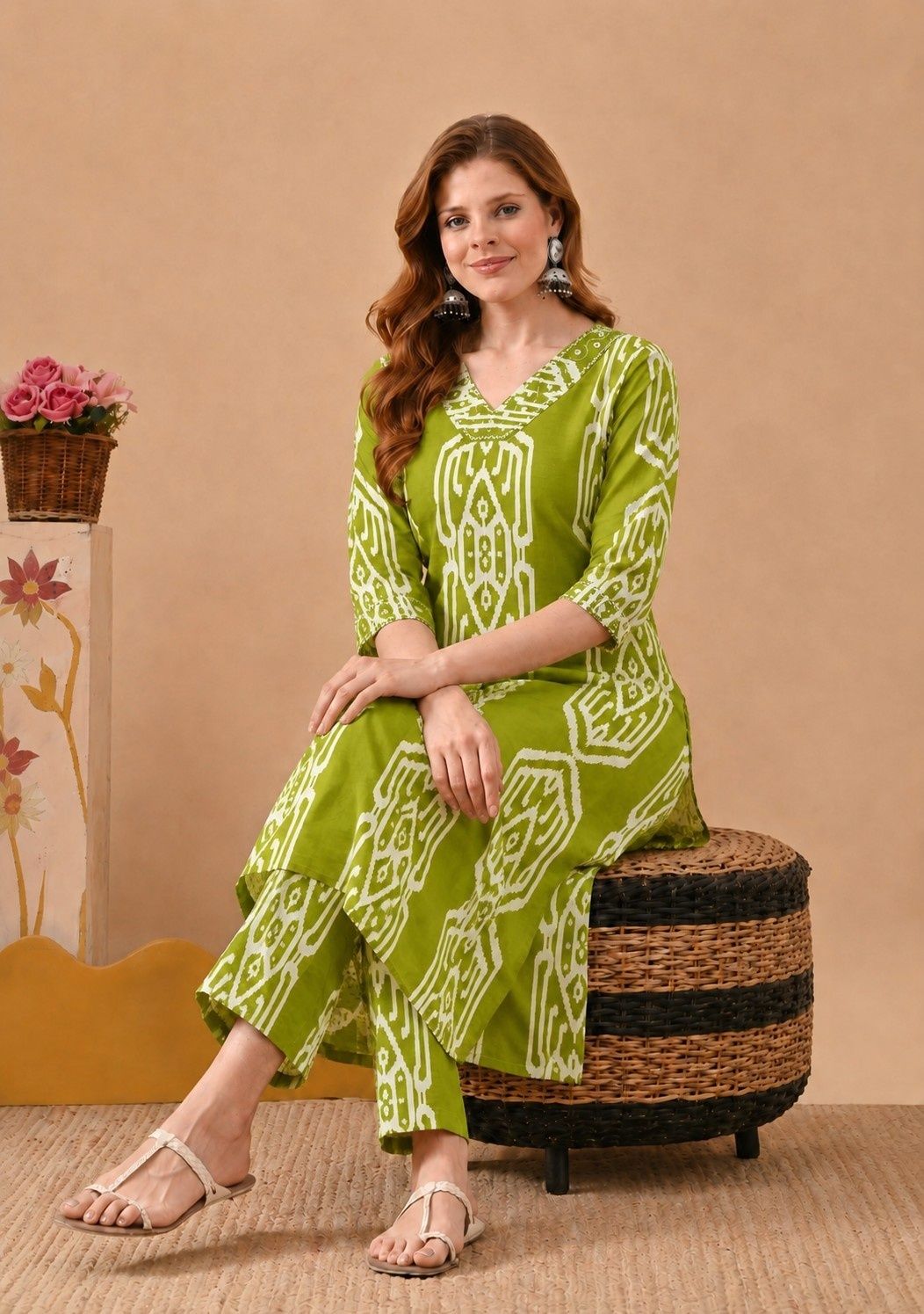 kkoutfits Women Pure Cotton Kurta Pant Set-picture-28