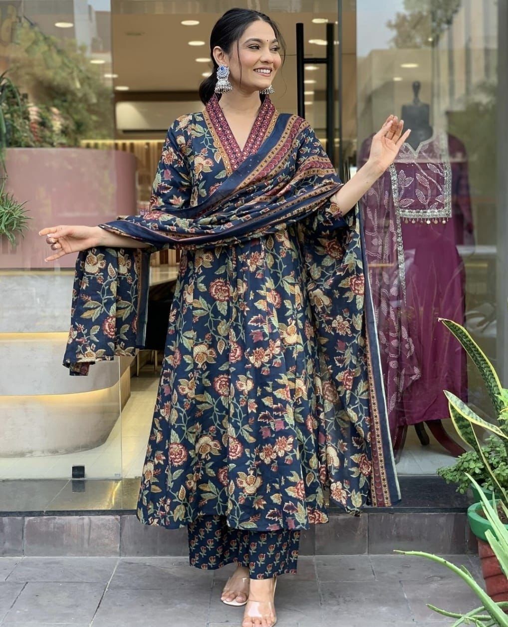 Women Cotton Rayon Kurta Palazzo Dupatta Set-image-37