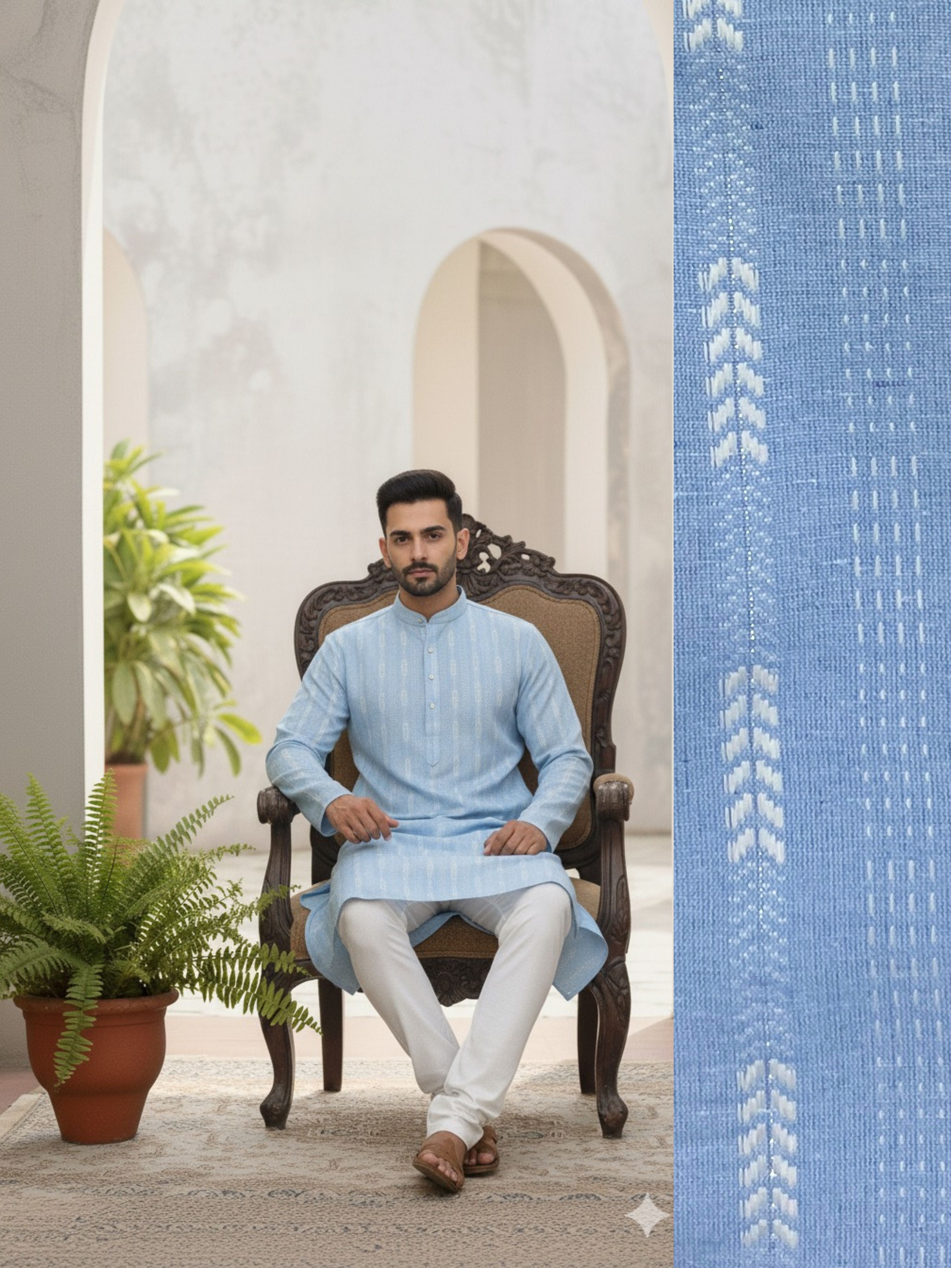 sypher boutique Men Cotton Blend Kurta Pyjama Set-picture-15