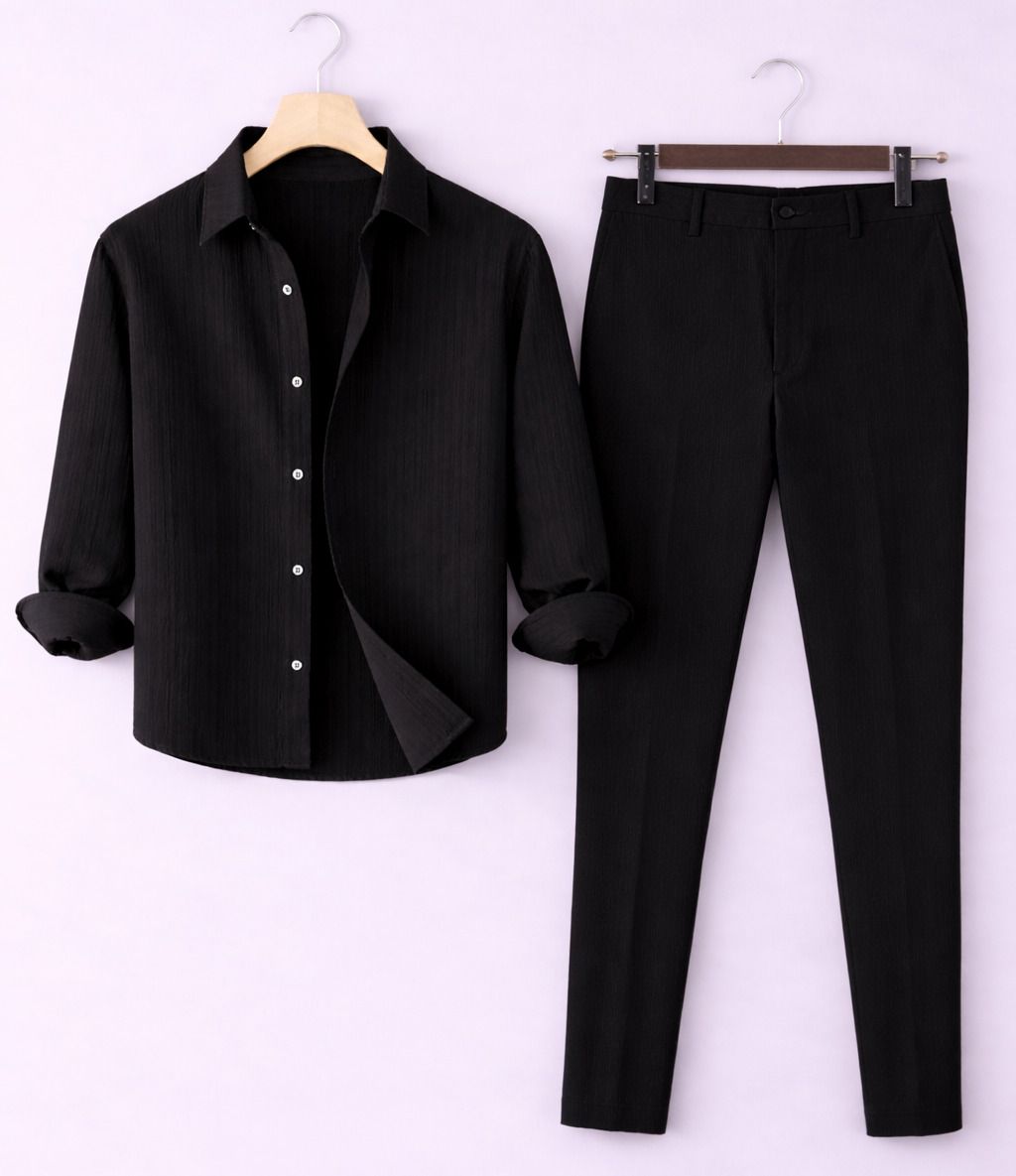 Men Cotton Blend Shirt Pant Set-image-46