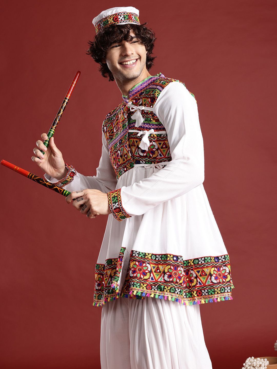 pulseiq Men Viscose Rayon Kurta Dhoti Pant Set-picture-28
