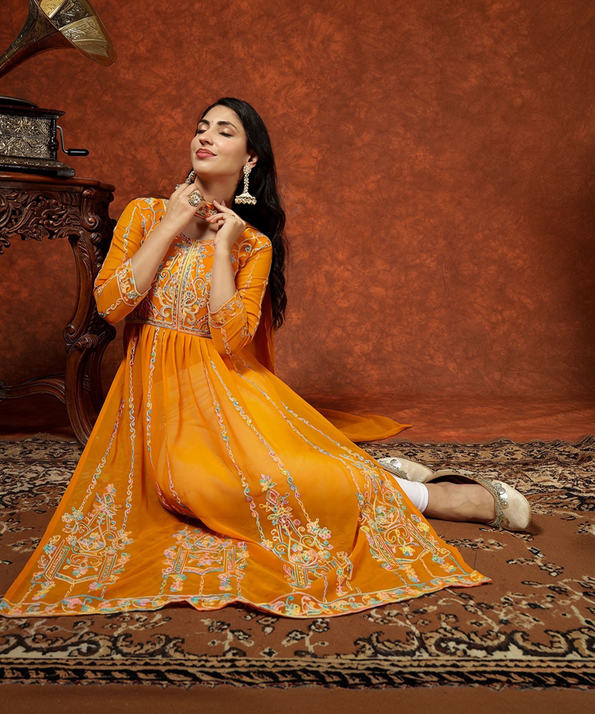 youthnic Women Georgette Kurta Dupatta Set-picture-22