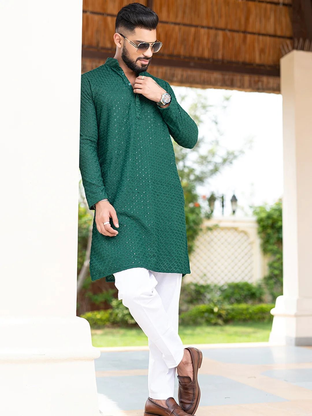 crystalrevenue Men Pure Cotton Kurta Pyjama Set-picture-31