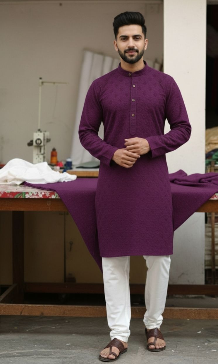 Men Viscose Rayon Kurta Pyjama Set-image-38