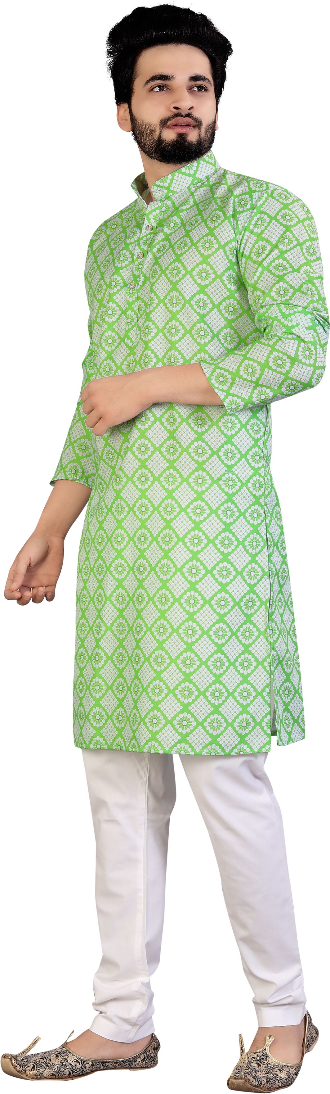 parallel times Men Cotton Blend Kurta Pyjama Set-picture-17