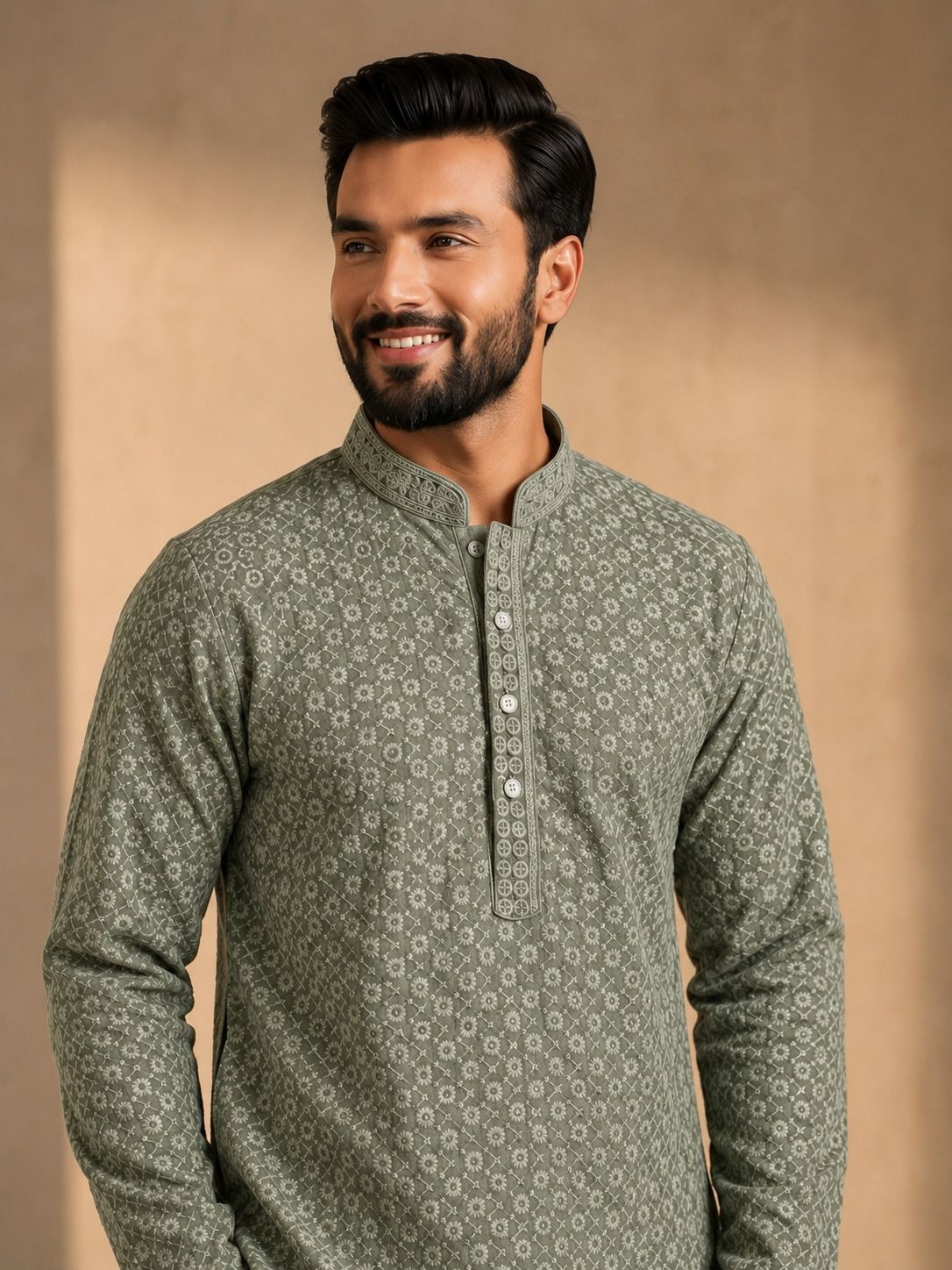 aayanvi enterprise Men Chiffon Kurta Set-picture-24
