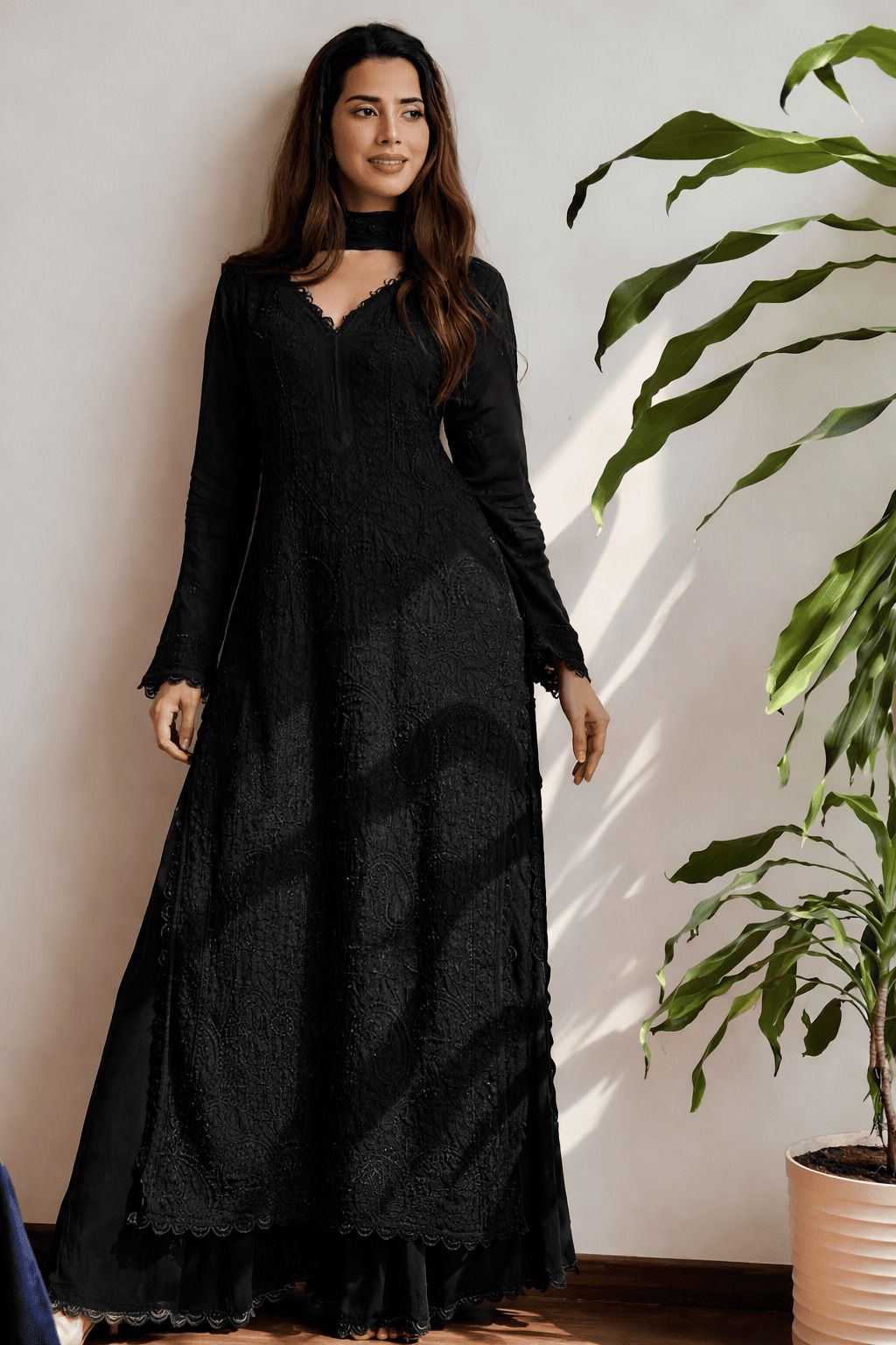 s b senjaliya Women Georgette Kurta Palazzo Dupatta Set-picture-14