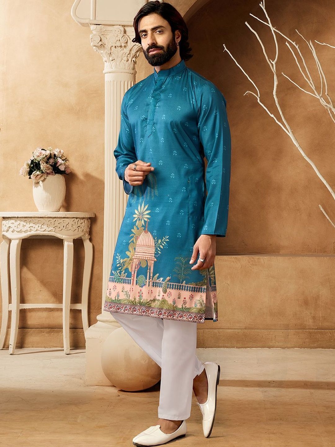 Men Cotton Blend Kurta Set-image-39