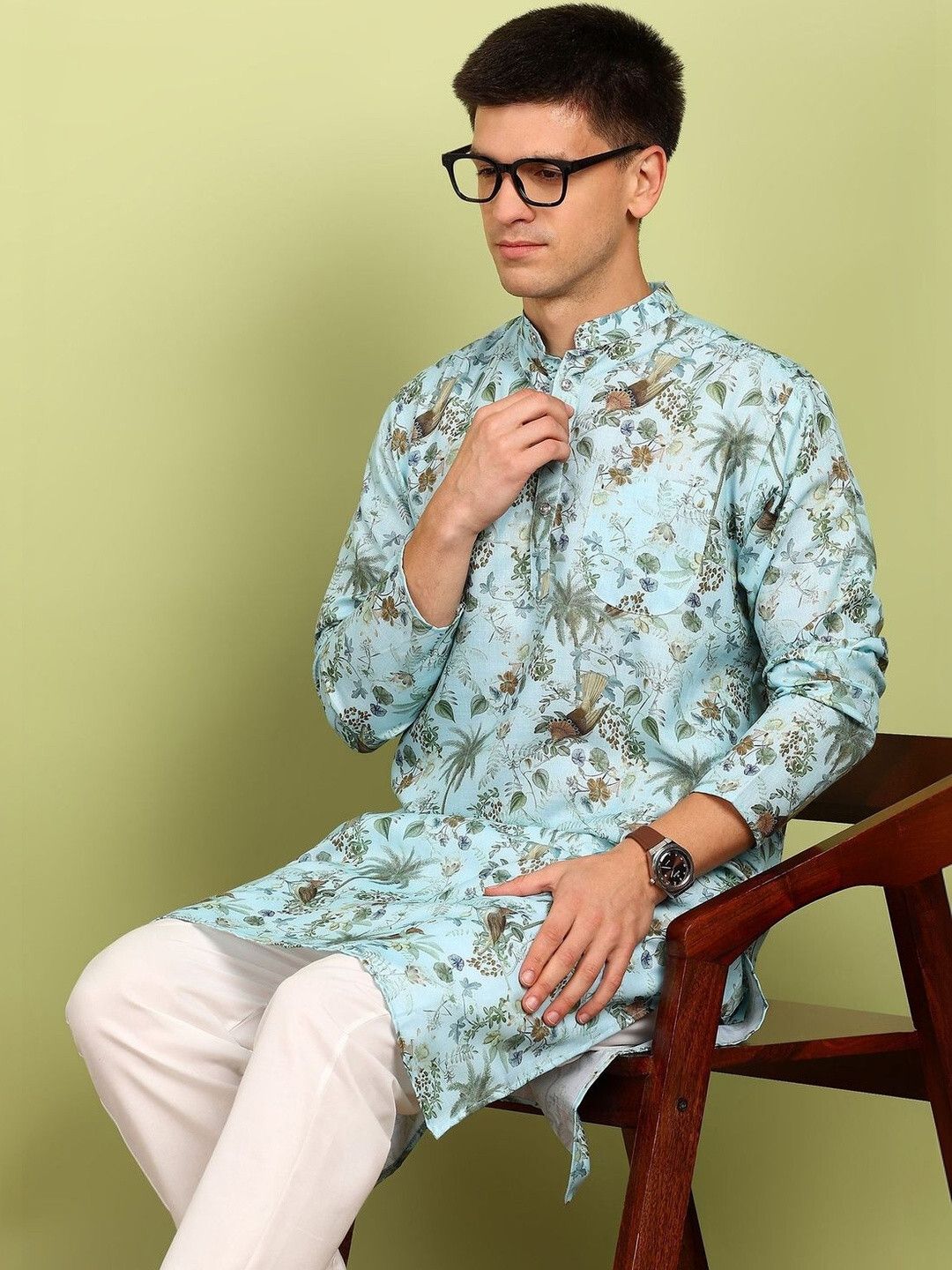 xenor Men Cotton Blend Kurta Pant Set-picture-36