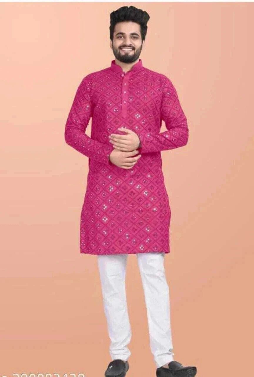valaki Men Cotton Blend Kurta Pyjama Set-picture-26