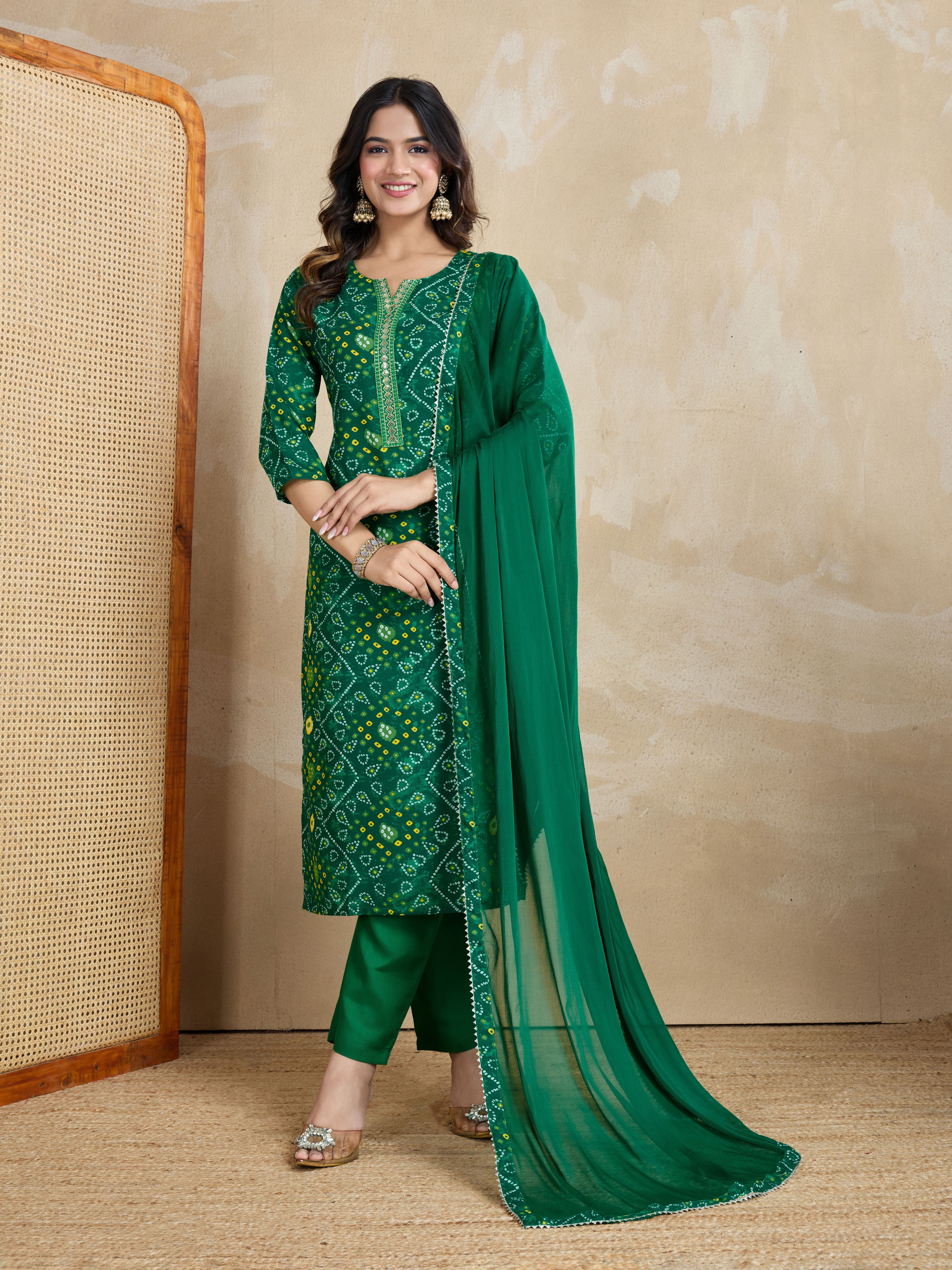 Women Cotton Rayon Kurta Pant Dupatta Set-image-15