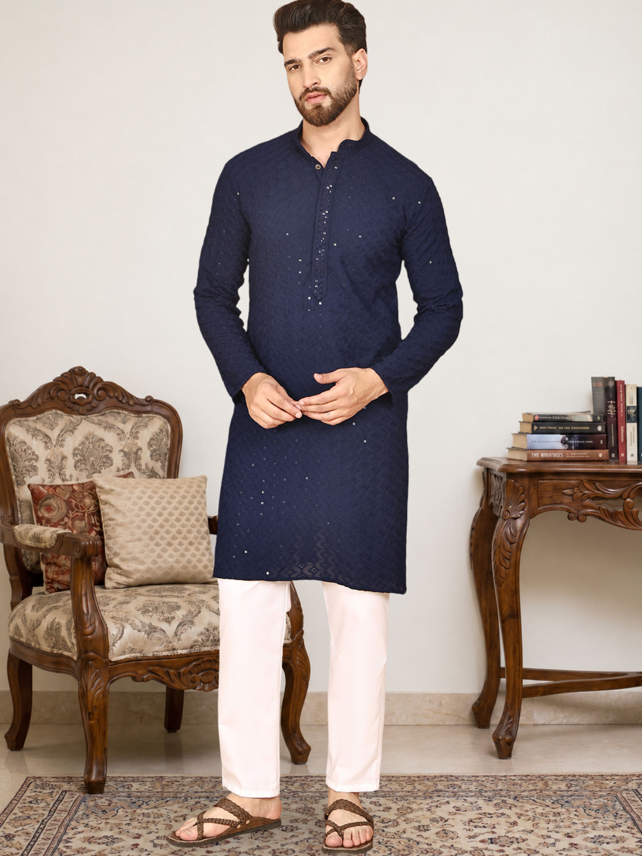 anouk Men Viscose Rayon Kurta Pyjama Set-picture-27