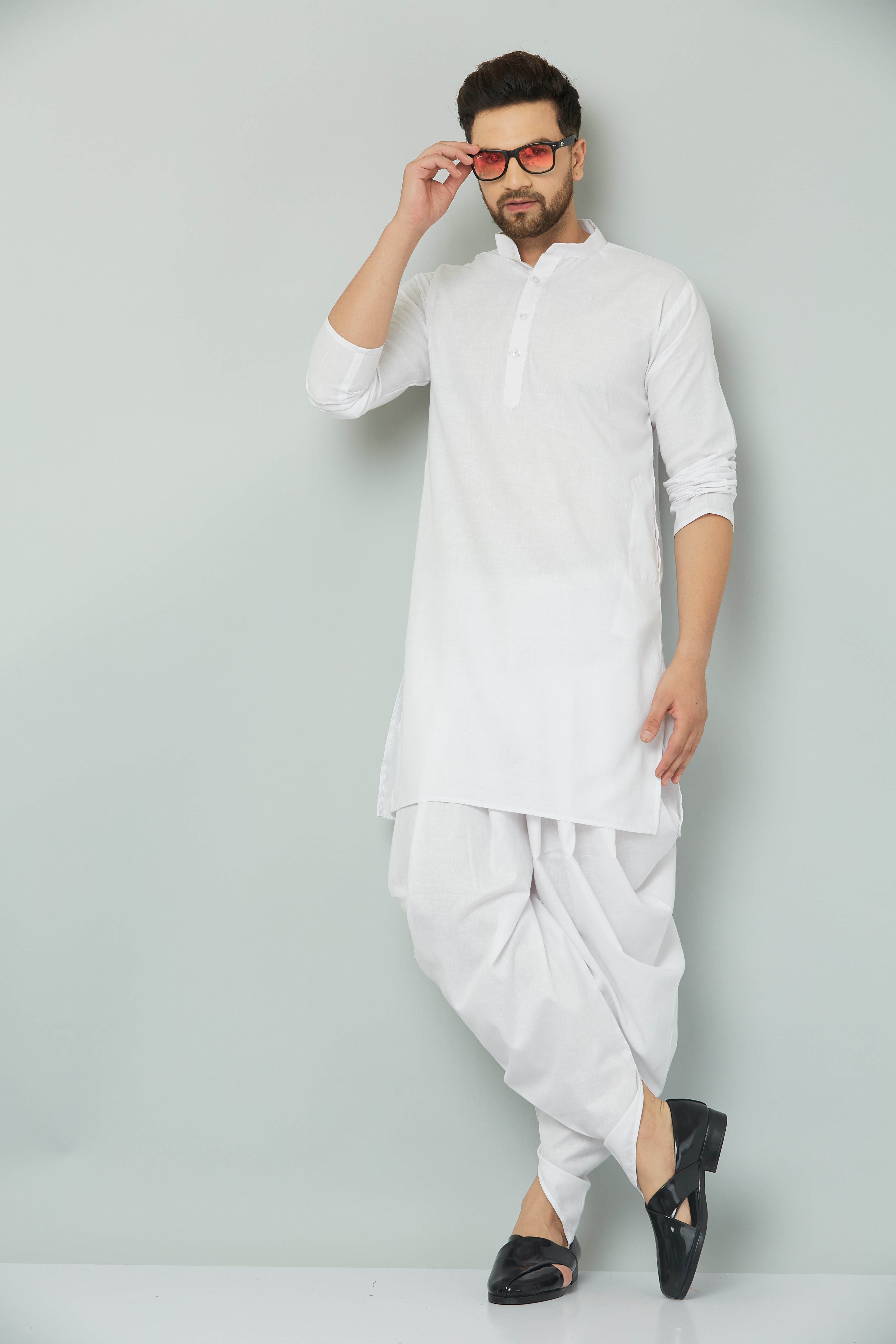 tsarina Men Cotton Blend Kurta Dhoti Pant Set-picture-28