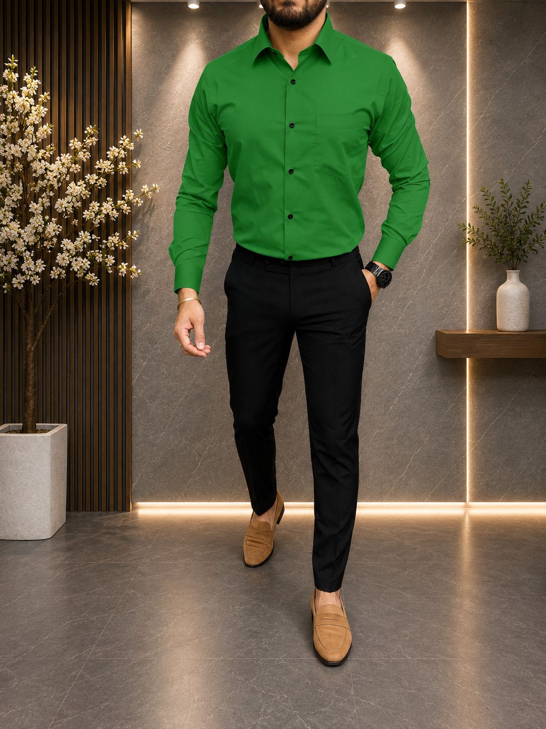 khodiyar fashion Men Cotton Blend Shirt Pant Set-picture-32