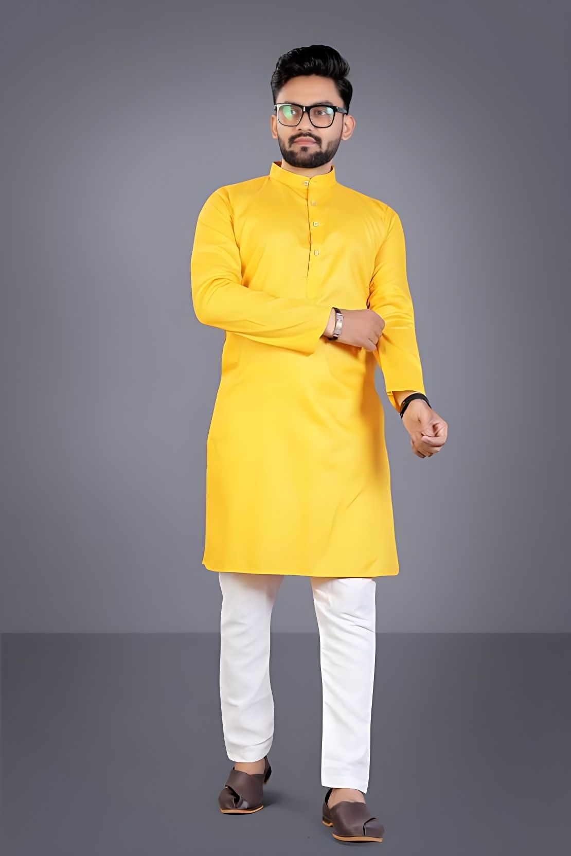 ethnicbliss Men Cotton Blend Kurta Pyjama Set-picture-25