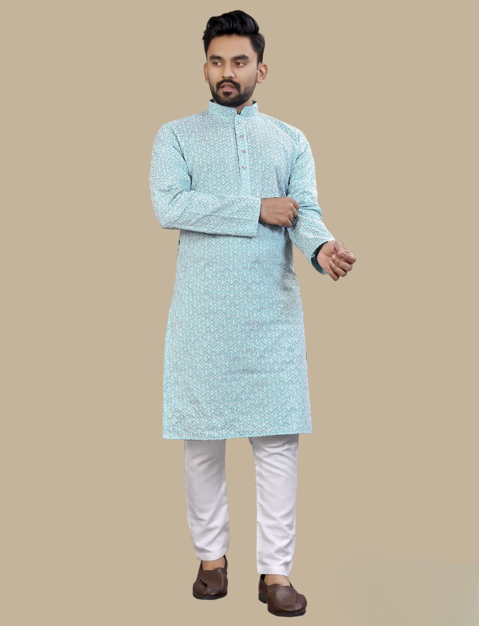 Men Dupion Silk Kurta Pyjama Set-image-19