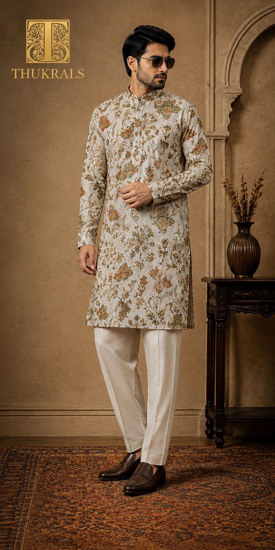 houseofthukrals Men Cotton Rayon, Cotton Blend Kurta Pyjama Set-picture-41