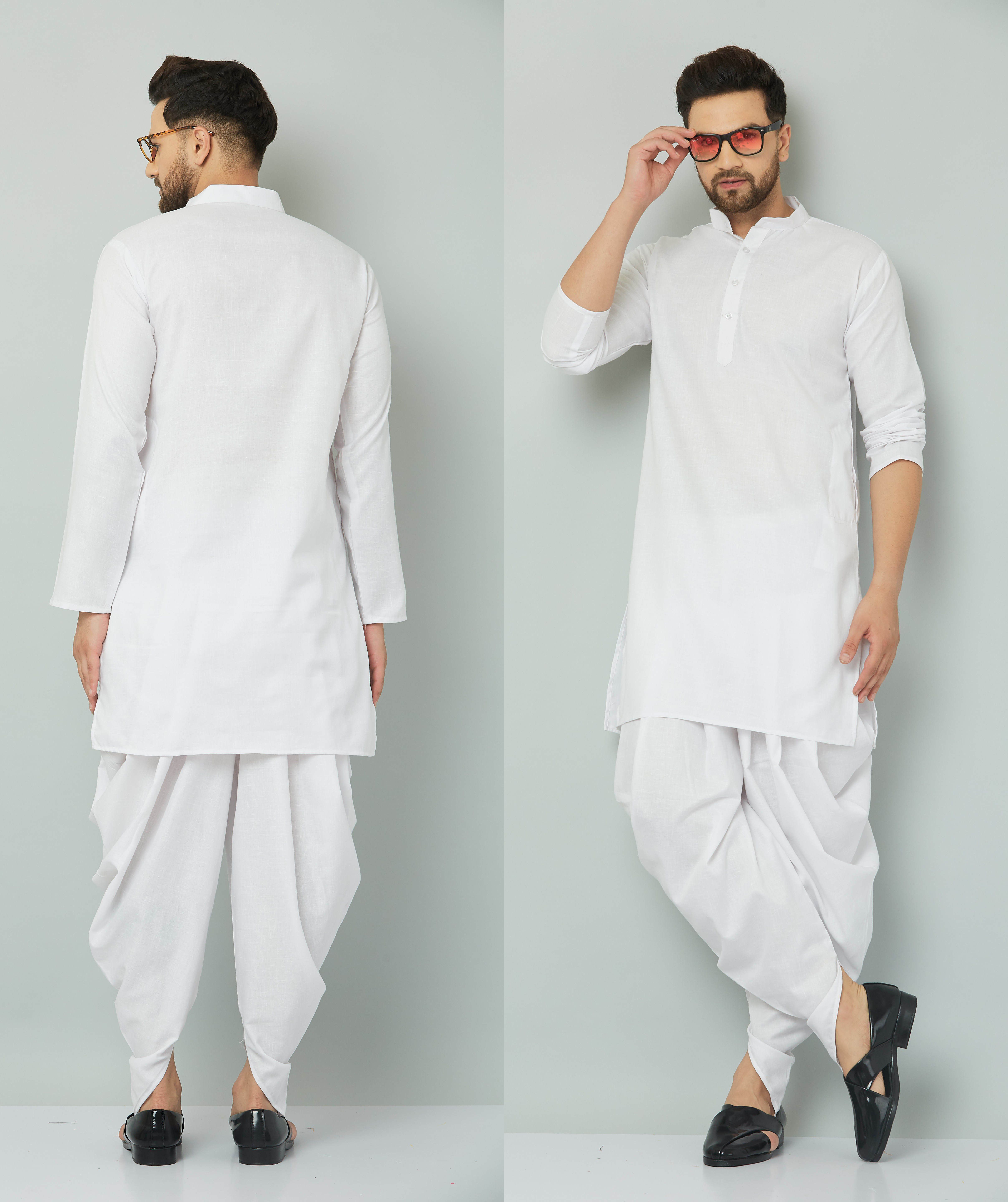 Men Cotton Blend Kurta Dhoti Pant Set-image-31