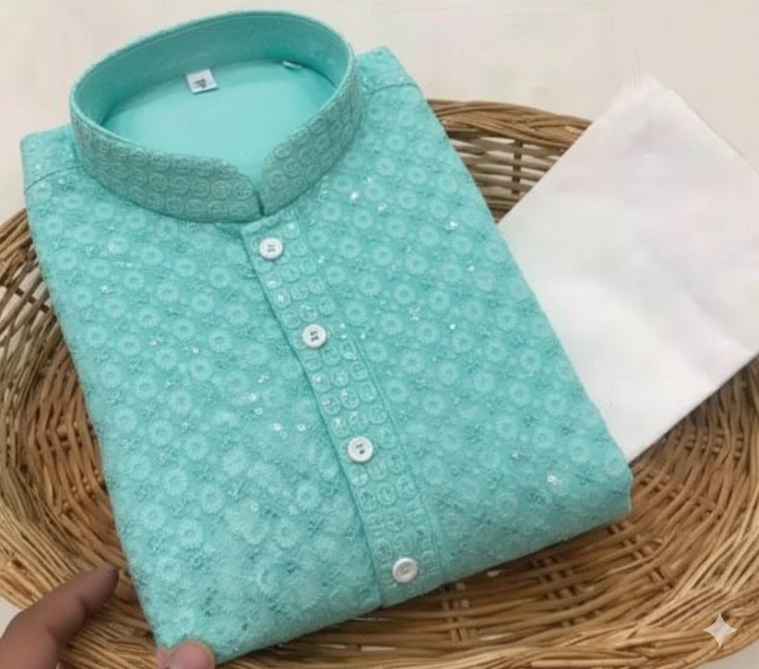 Men Viscose Rayon Kurta Pyjama Set-image-6