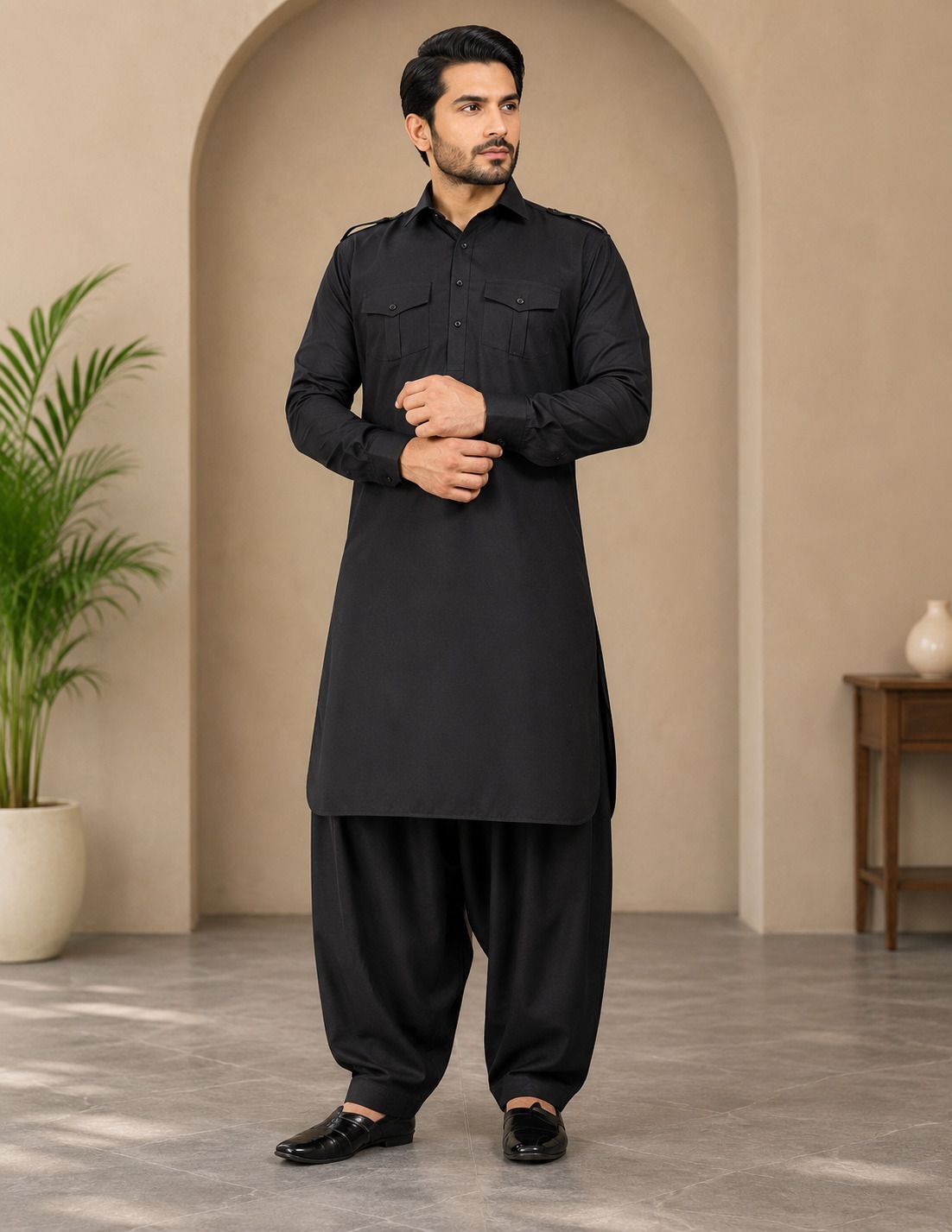 trypro Men Cotton Blend Kurta Pyjama Set-picture-12